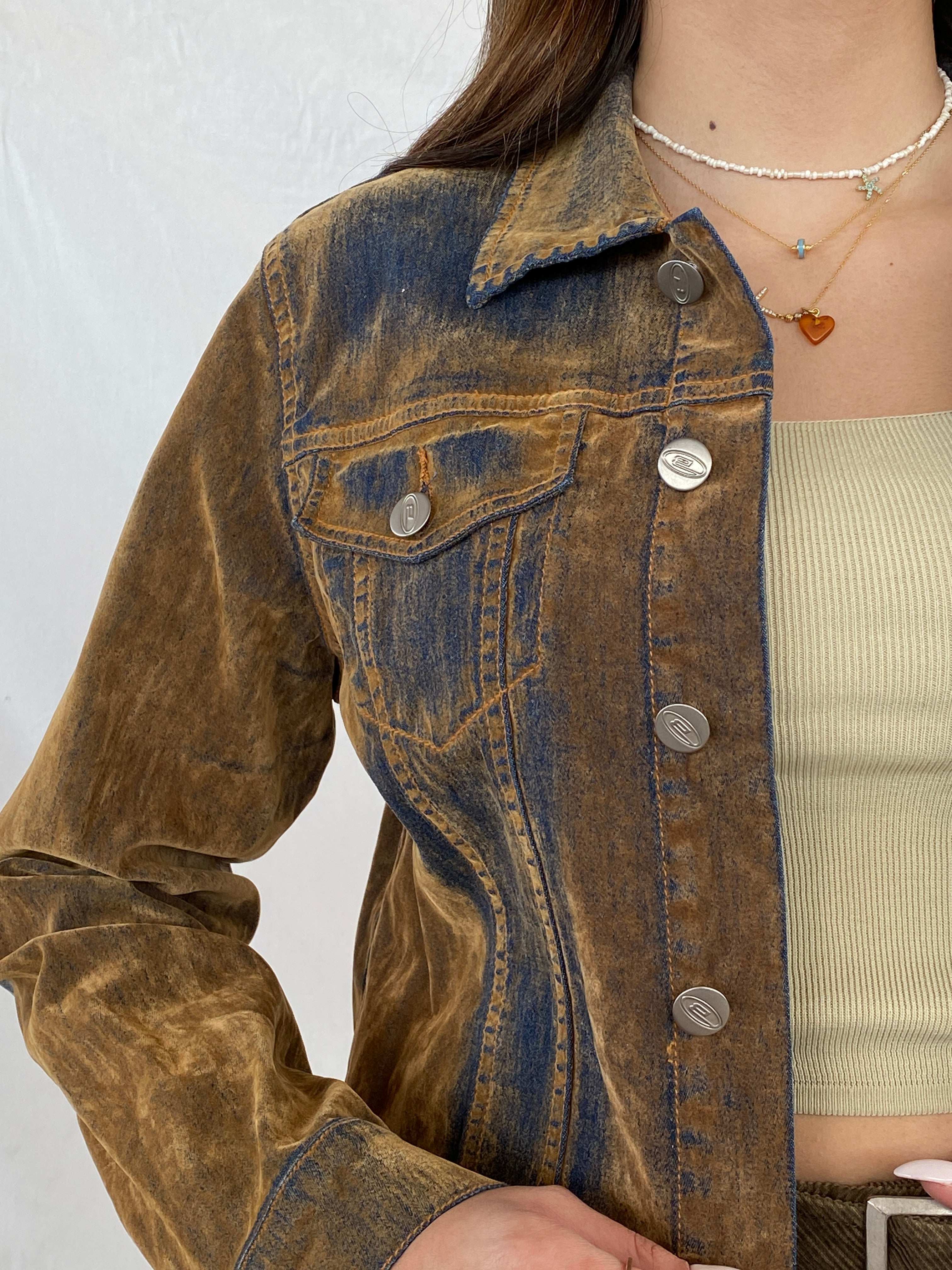 Vintage Let Me B. Distressed Denim Jacket - Balagan Vintage Denim Jacket colored denim, denim, denim jacket, denim top, Juana, NEW IN