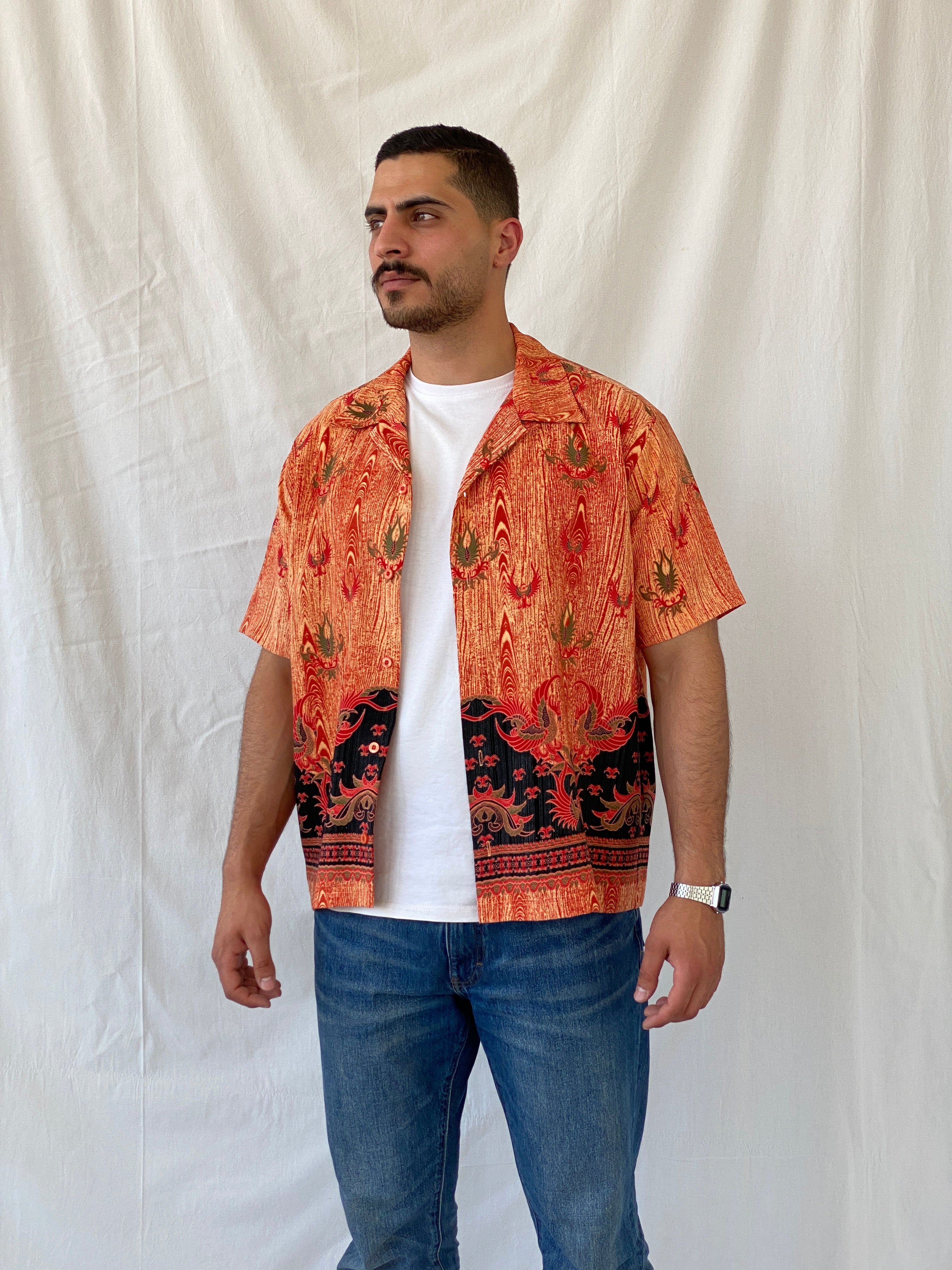 Vintage 90s CITY STREETS Men’s Short Sleeve Hawaiian Print Shirt - L