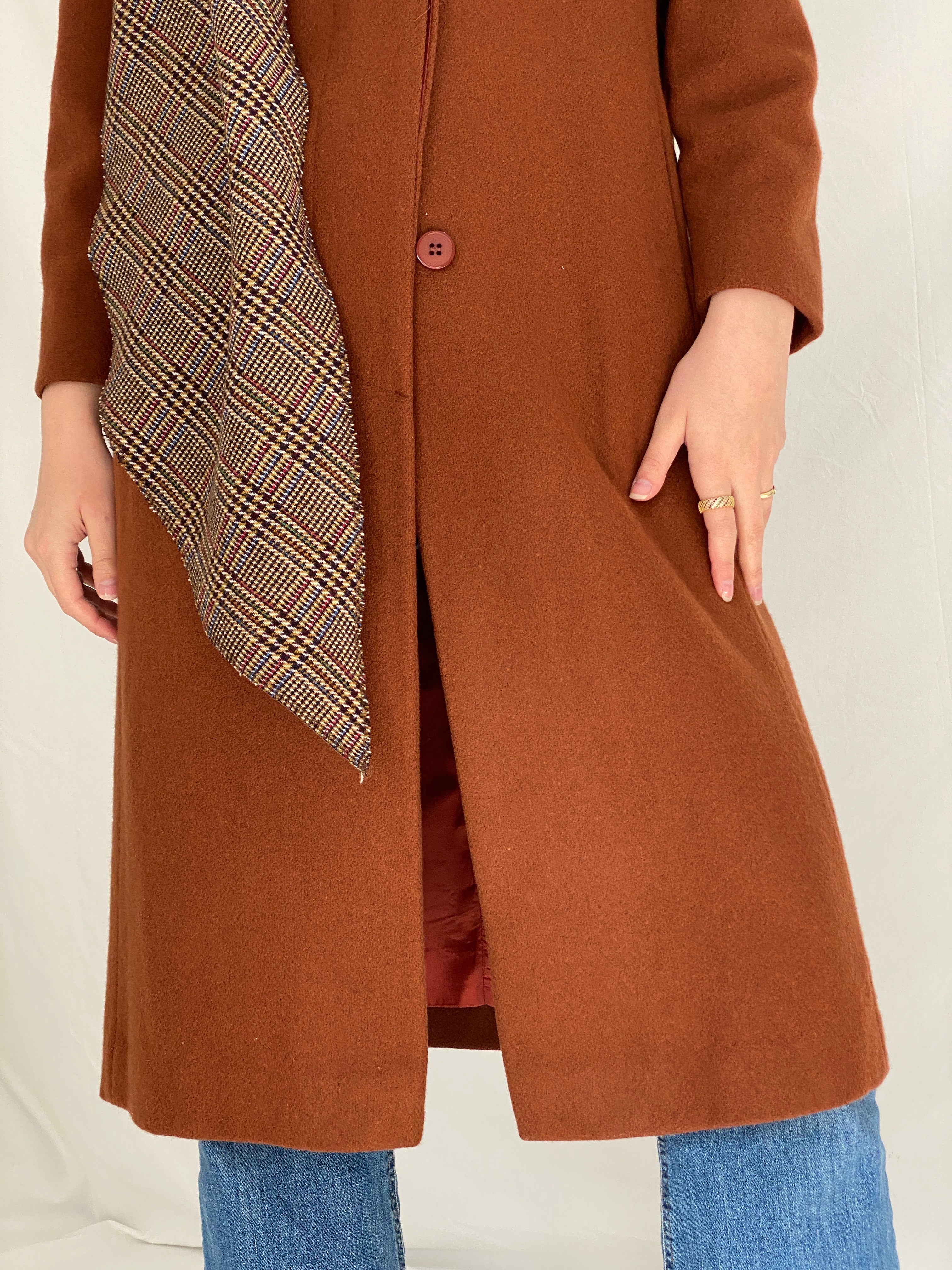 Vintage 80s/90s Fashions by JILL Rust Brown Structured Tailored Coat - S