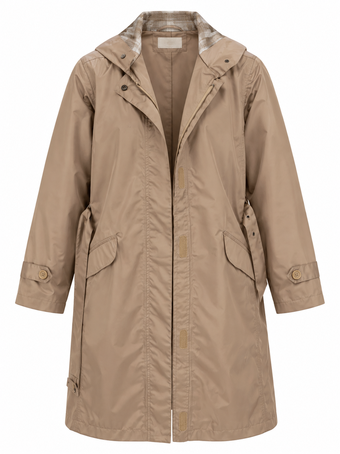 Vintage Cecilia Classics Beige Hooded Belted Trench Coat – L