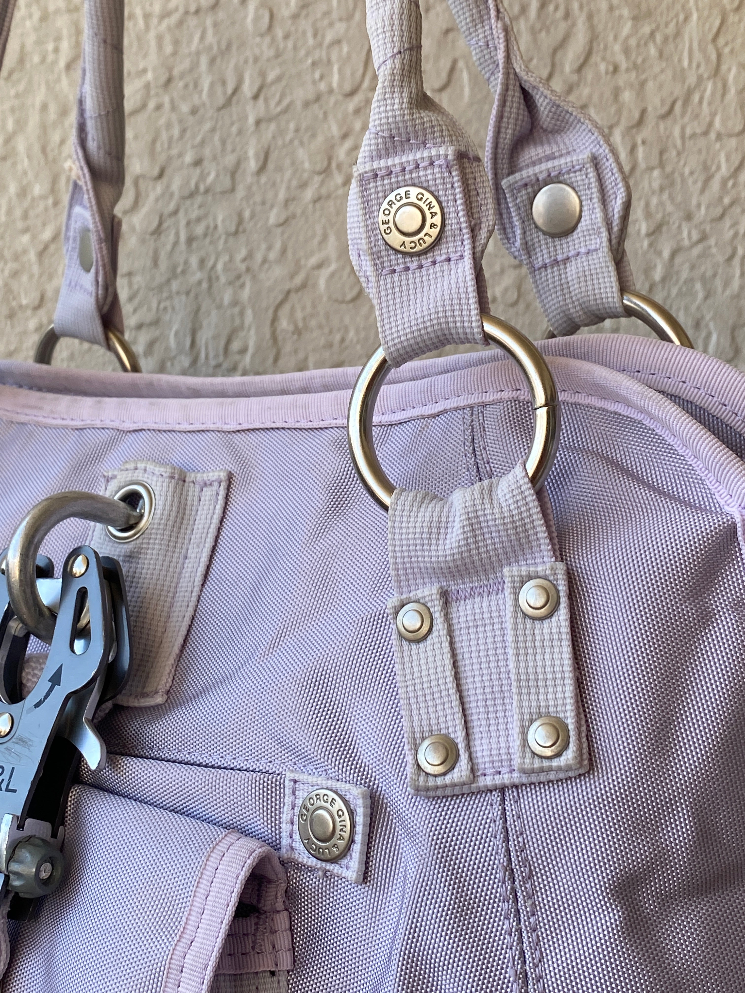 Vintage Y2K George Gina & Lucy Lilac Nylon Utility Handbag