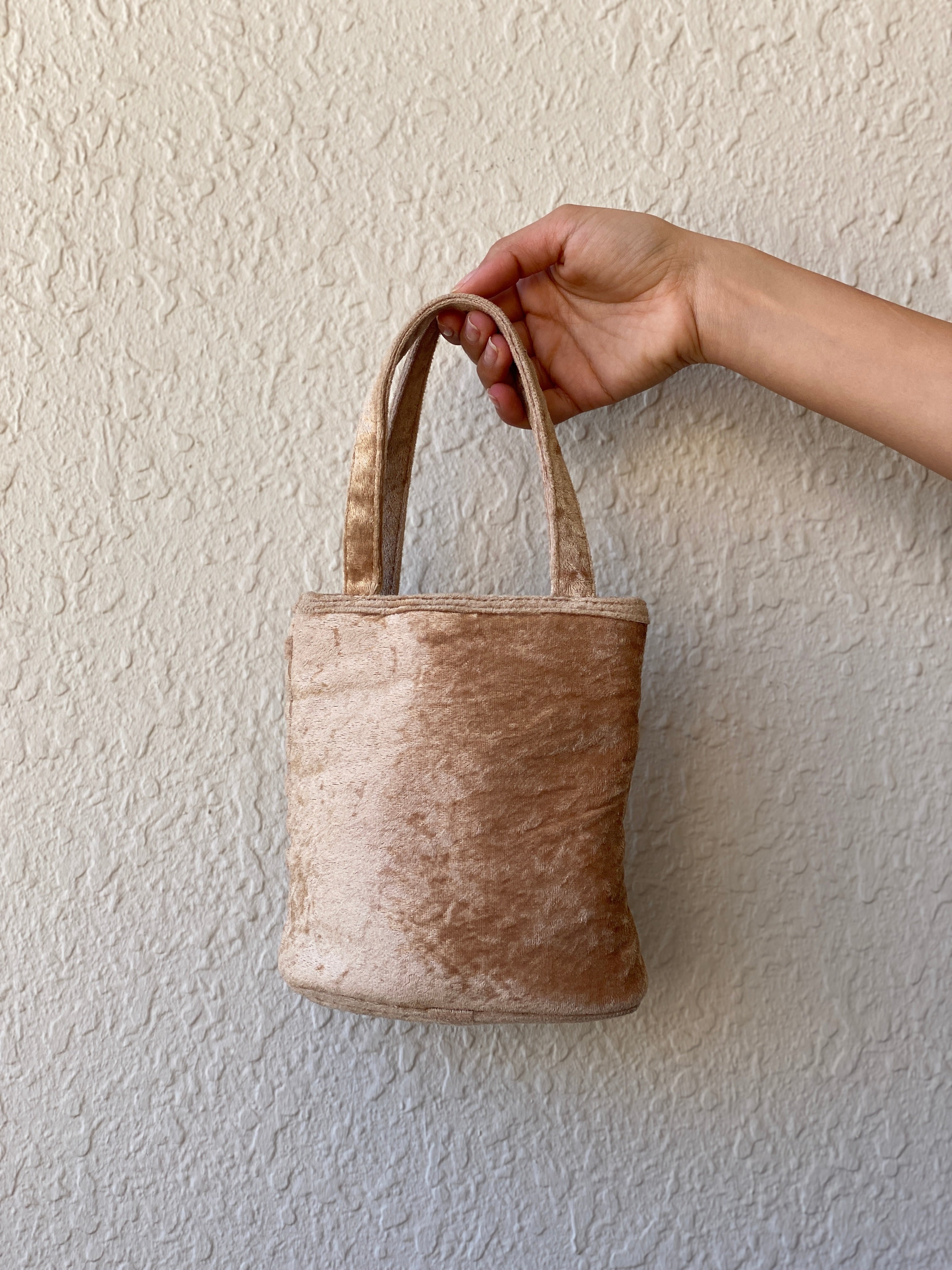 Woven Beige Mini Tote Bag