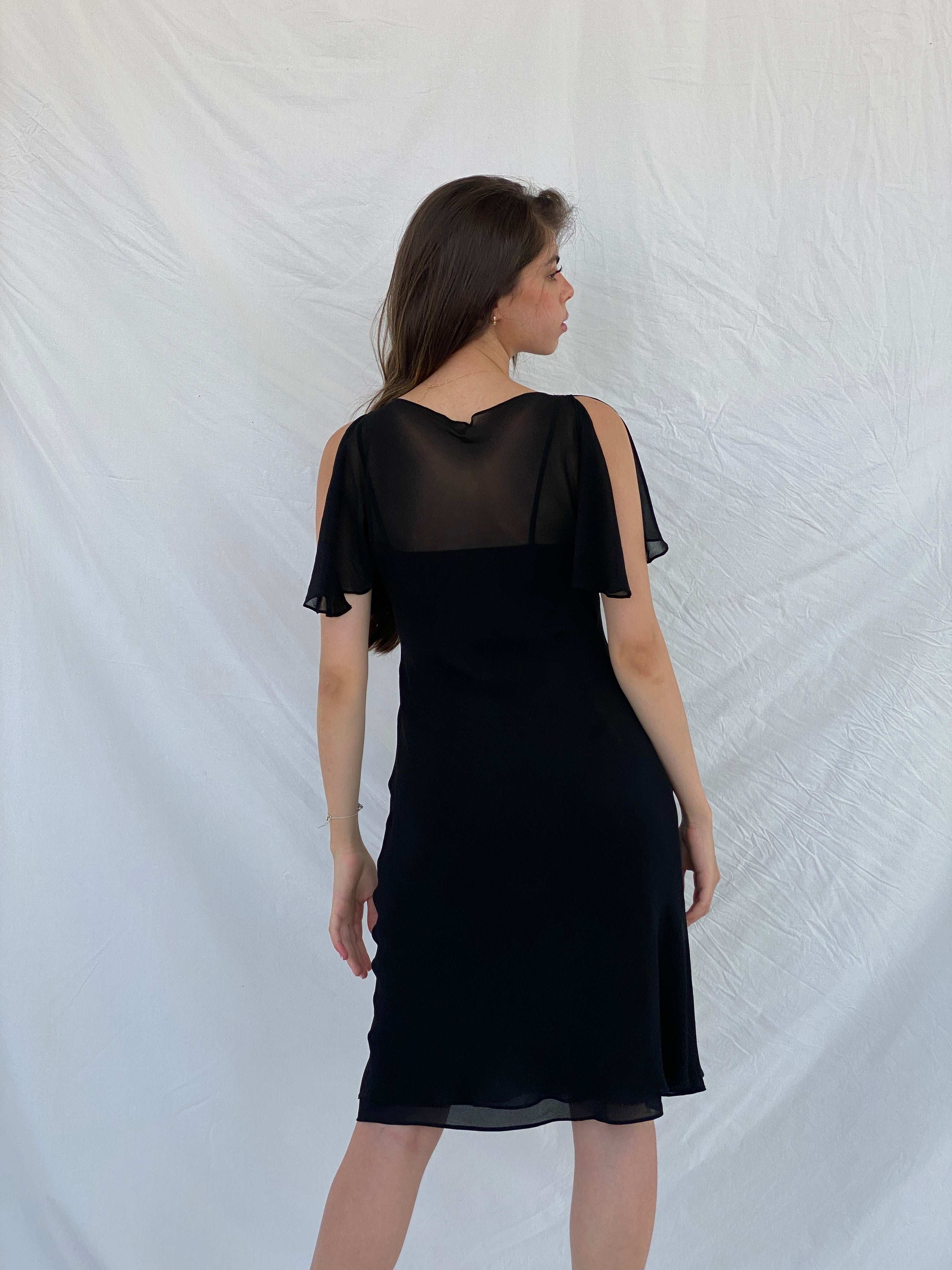 Vintage Express Black Midi Silk Dress - M - Balagan Vintage Midi Dress 00s, 90s, black dress, midi dress, Mira, NEW IN, silk, Wedding Guest