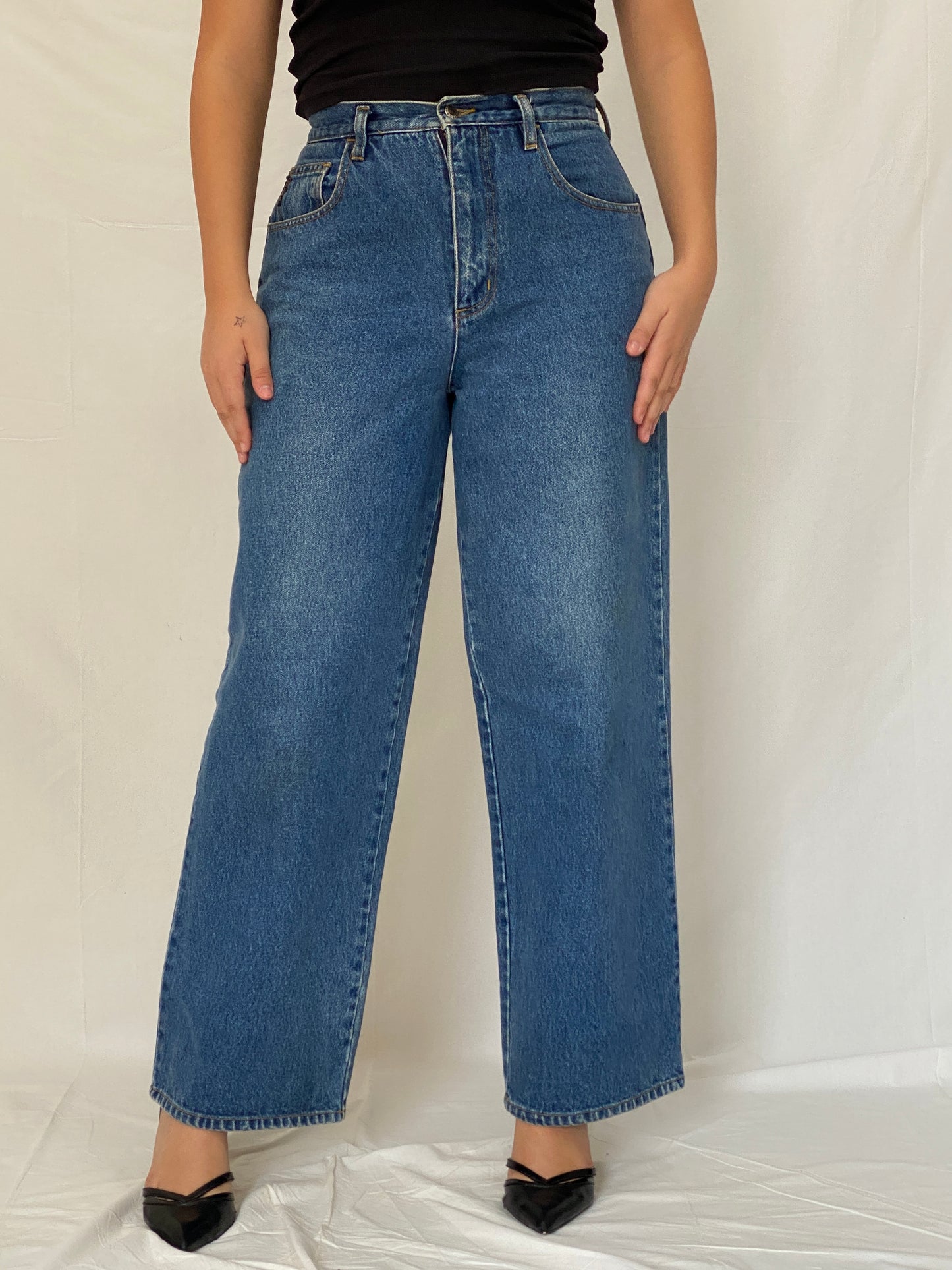 Vintage Guess Jeans Fall '97 Wide Leg High Rise Skater Denim Jean - 38EUR