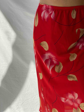 Vintage Floral Midi Skirt - Balagan Vintage