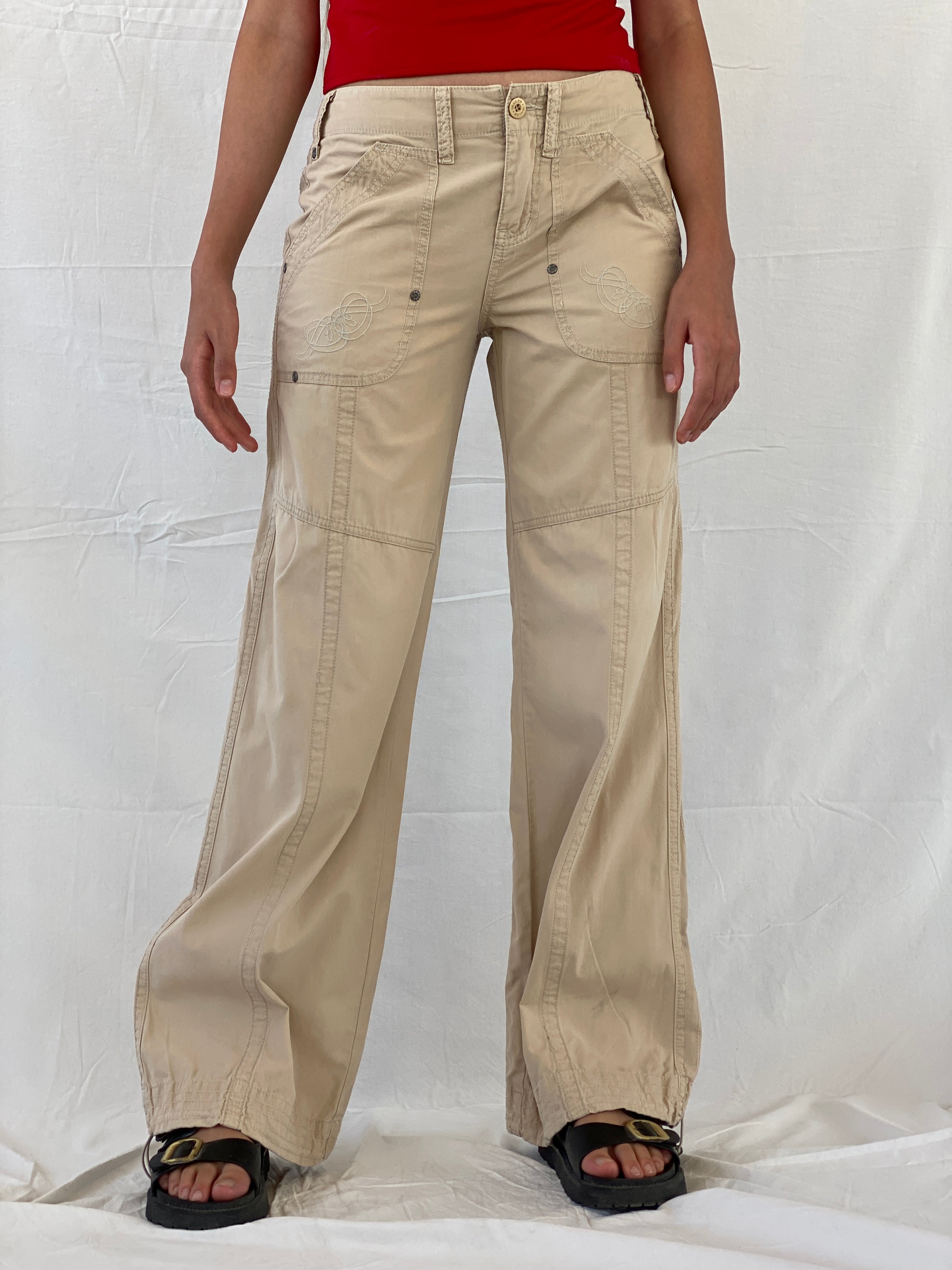 Y2K Trailer Jeans Beige Baggy Street Style Cargo Pants