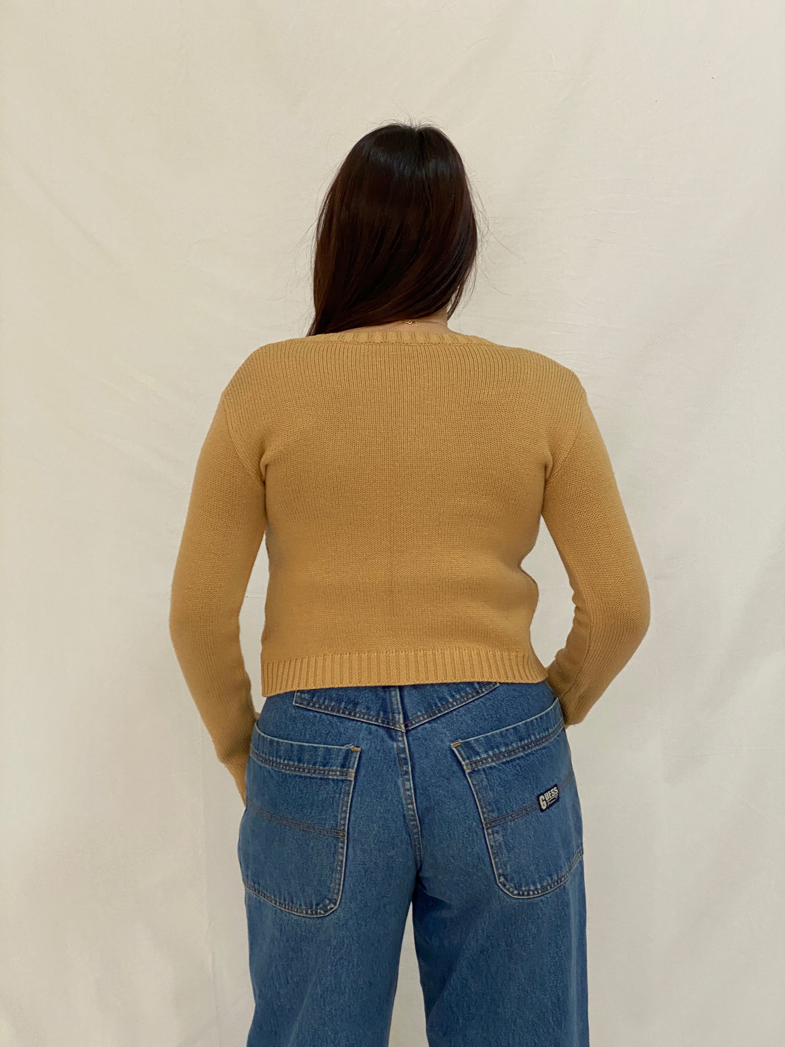 Dolce & Gabbana D&G Fitted Knitted Beaded Cardigan Top - S