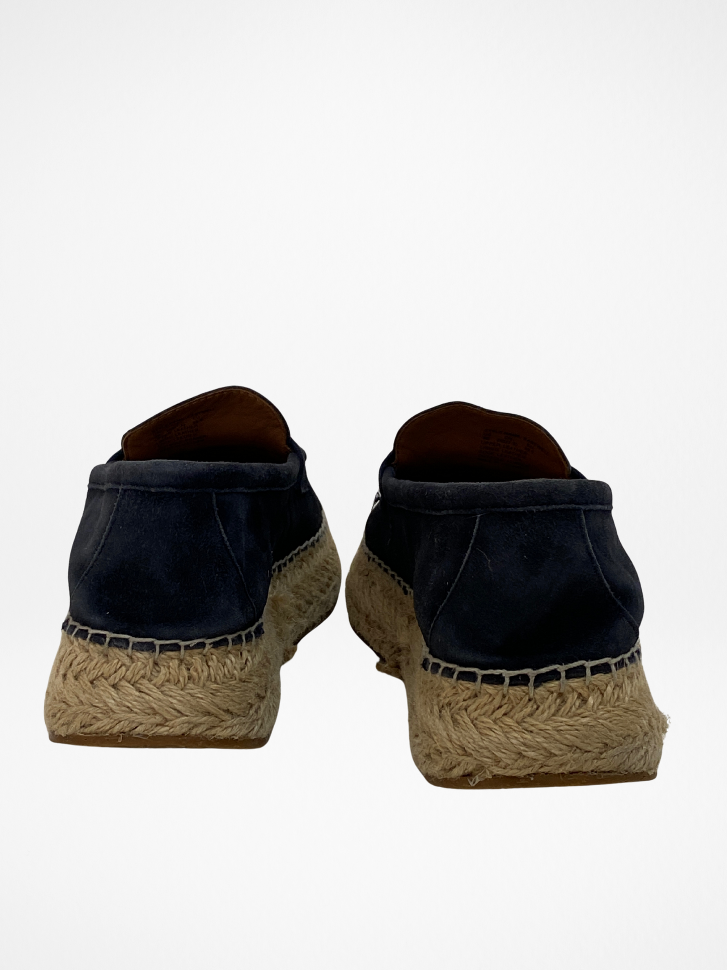 Kate Spade Navy Suede Espadrille Loafers Platform Jute Sole Slip-Ons - 39.5EU