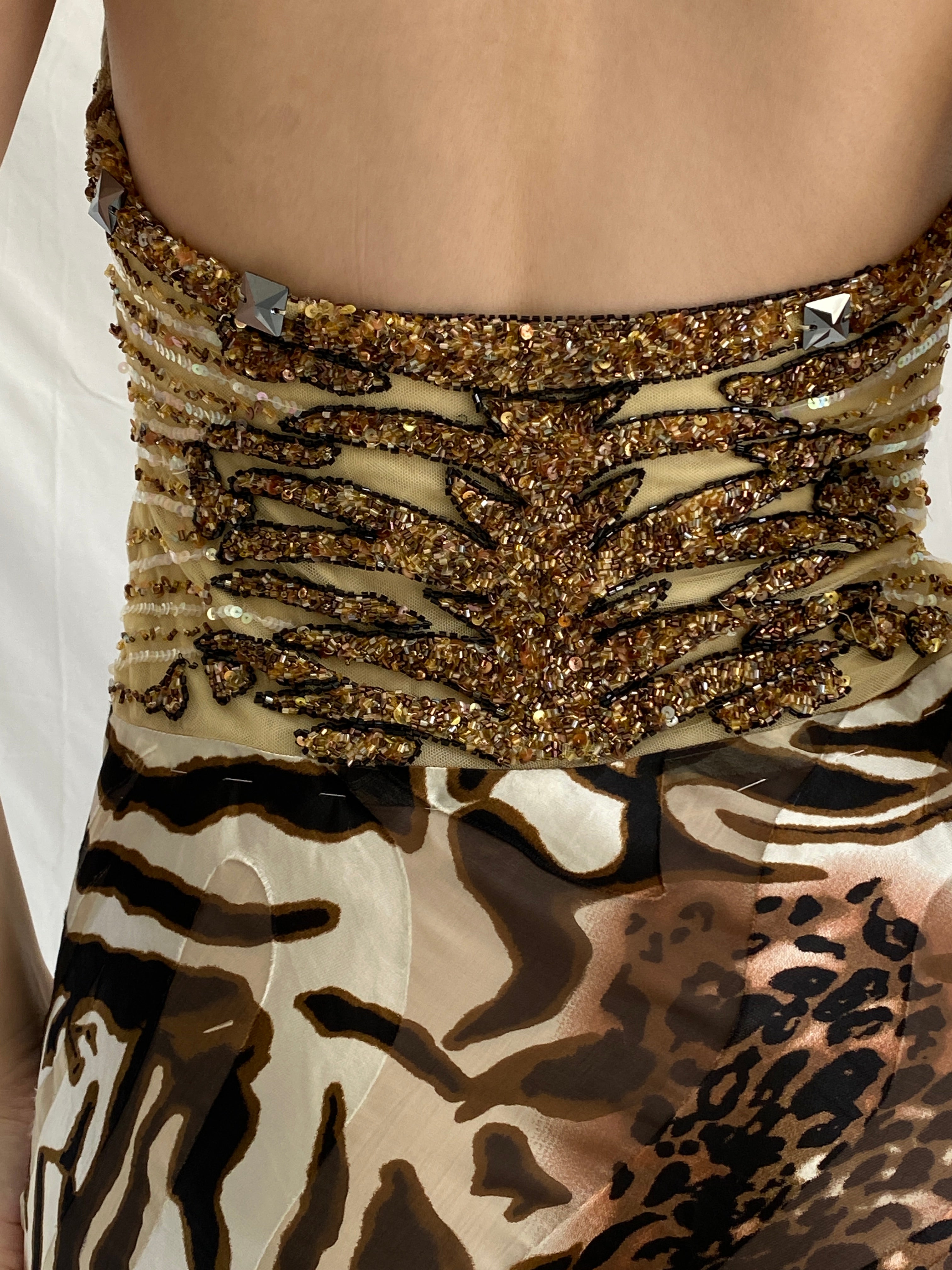 Alrajaa Couture Beaded Evening Gown Roberto Cavalli Style