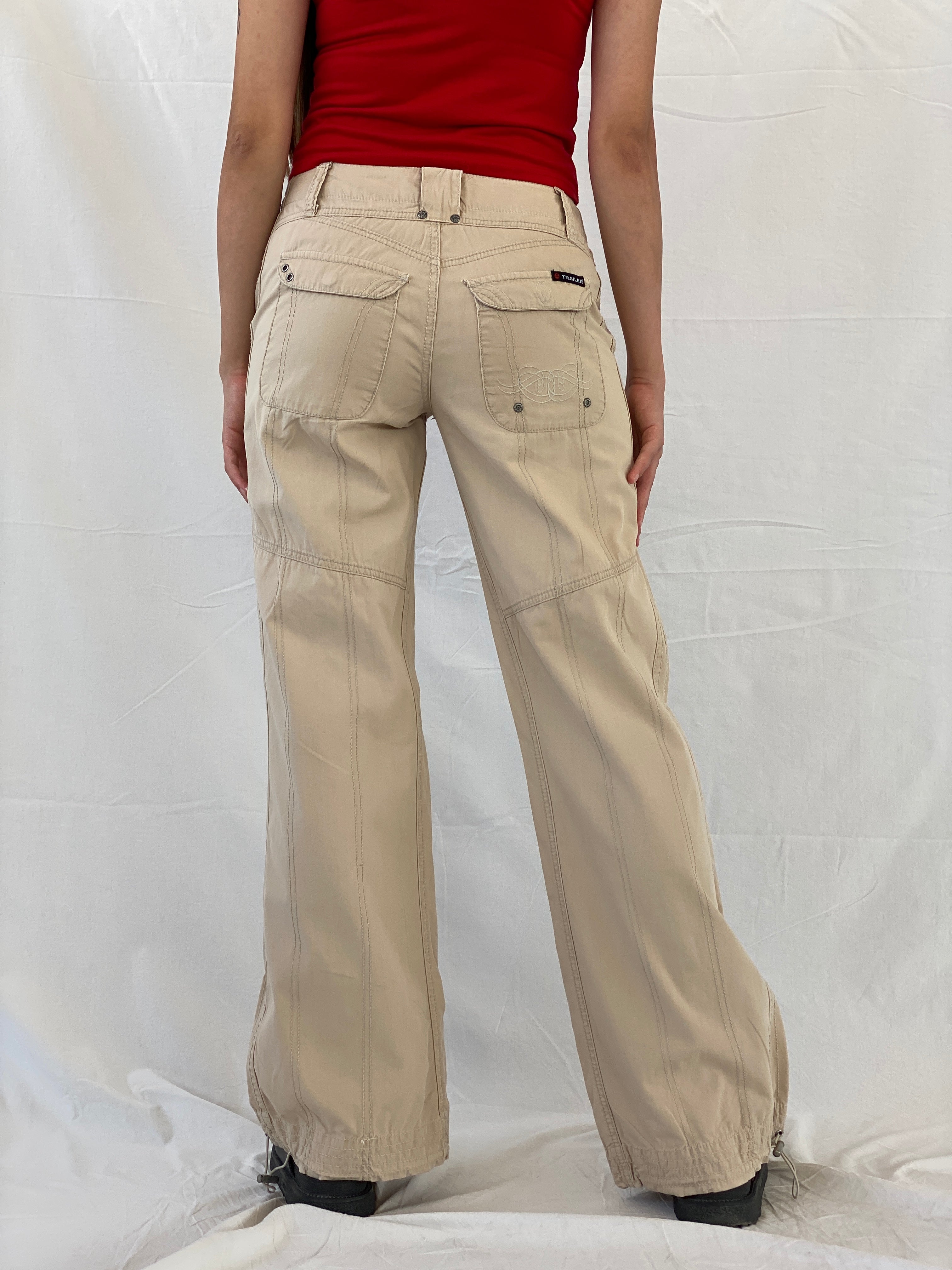 Y2K Trailer Jeans Beige Baggy Street Style Cargo Pants