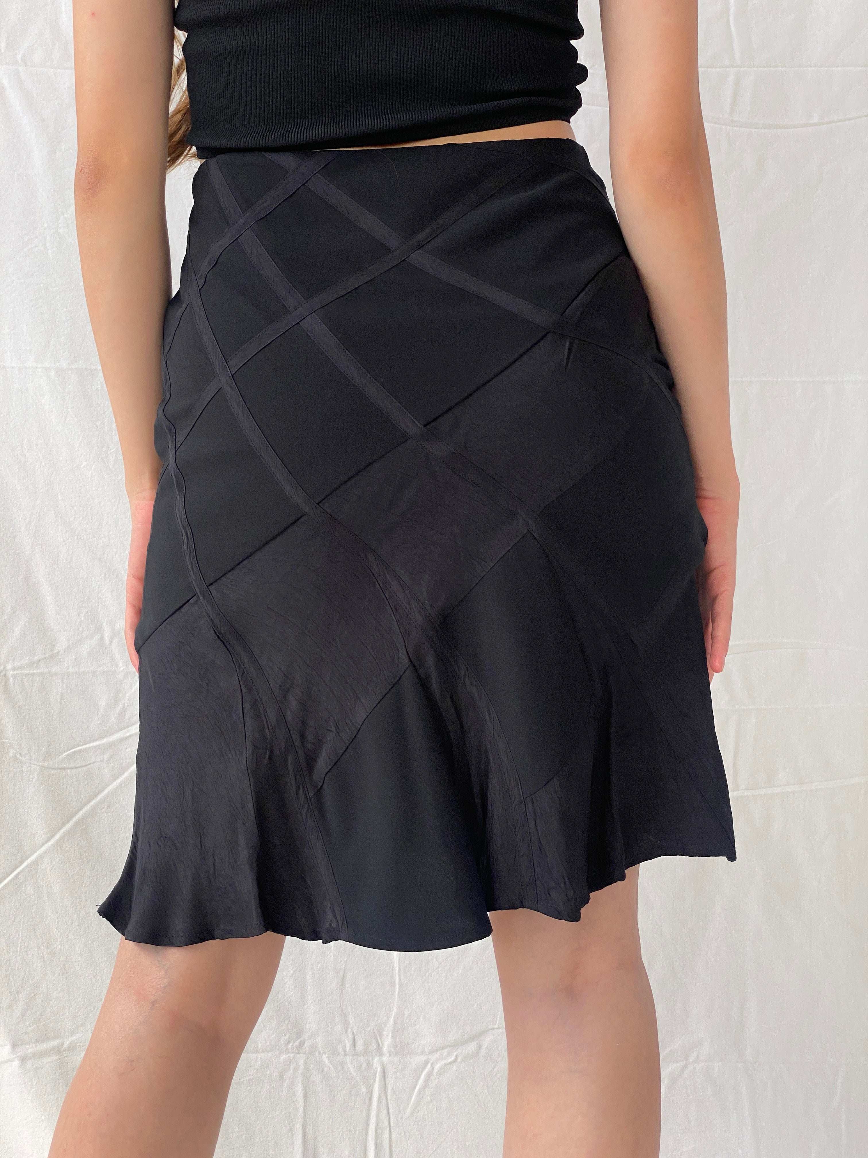 Y2K Sandwich_ Midi Black Office Skirt