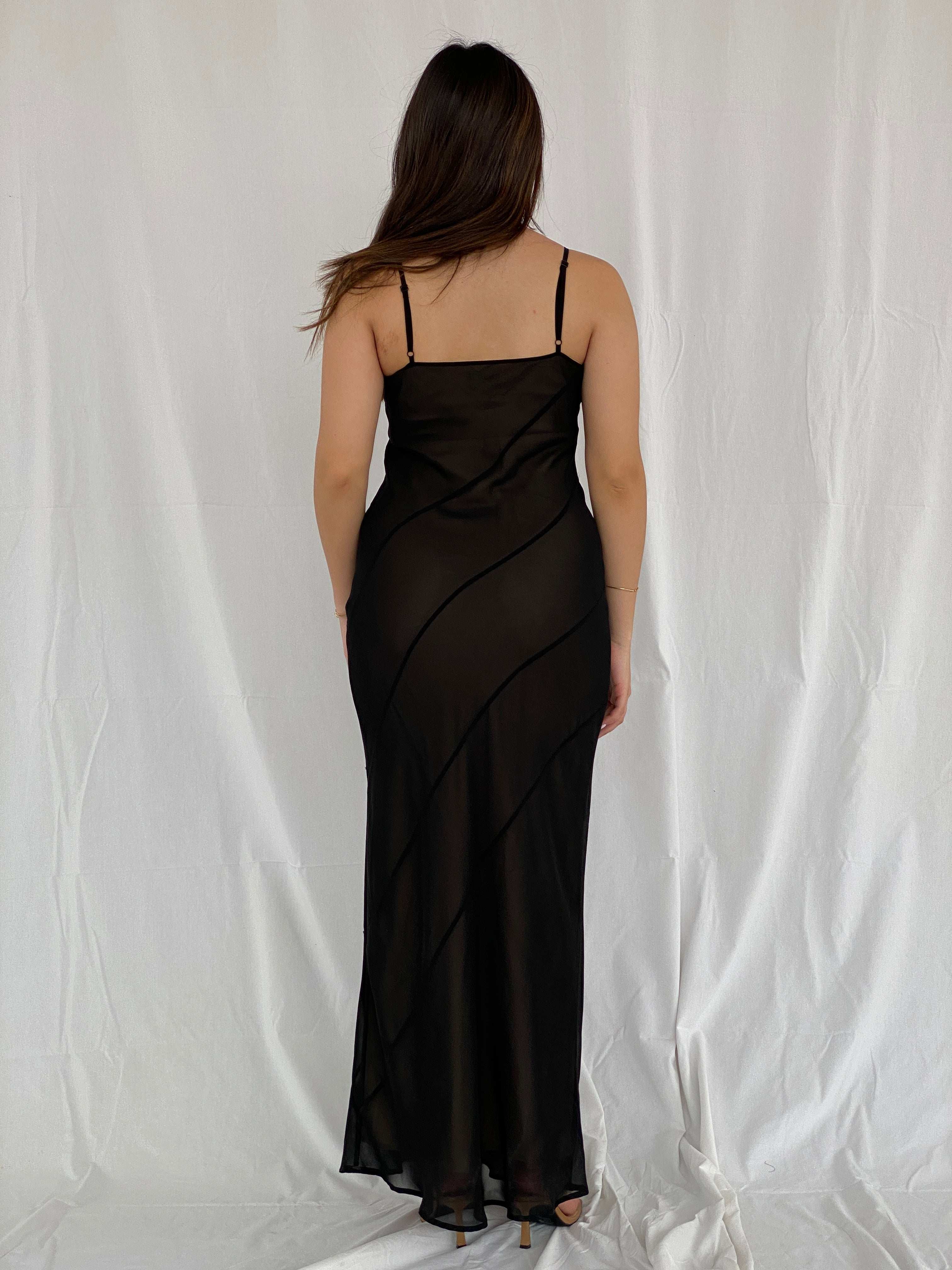 90s/Y2K Mexx Black Maxi Wedding Guest Dress - Size S - Balagan Vintage Maxi Dress 00s, 00s dress, black dress, maxi dress, NEW IN, Rama, Wedding Guest