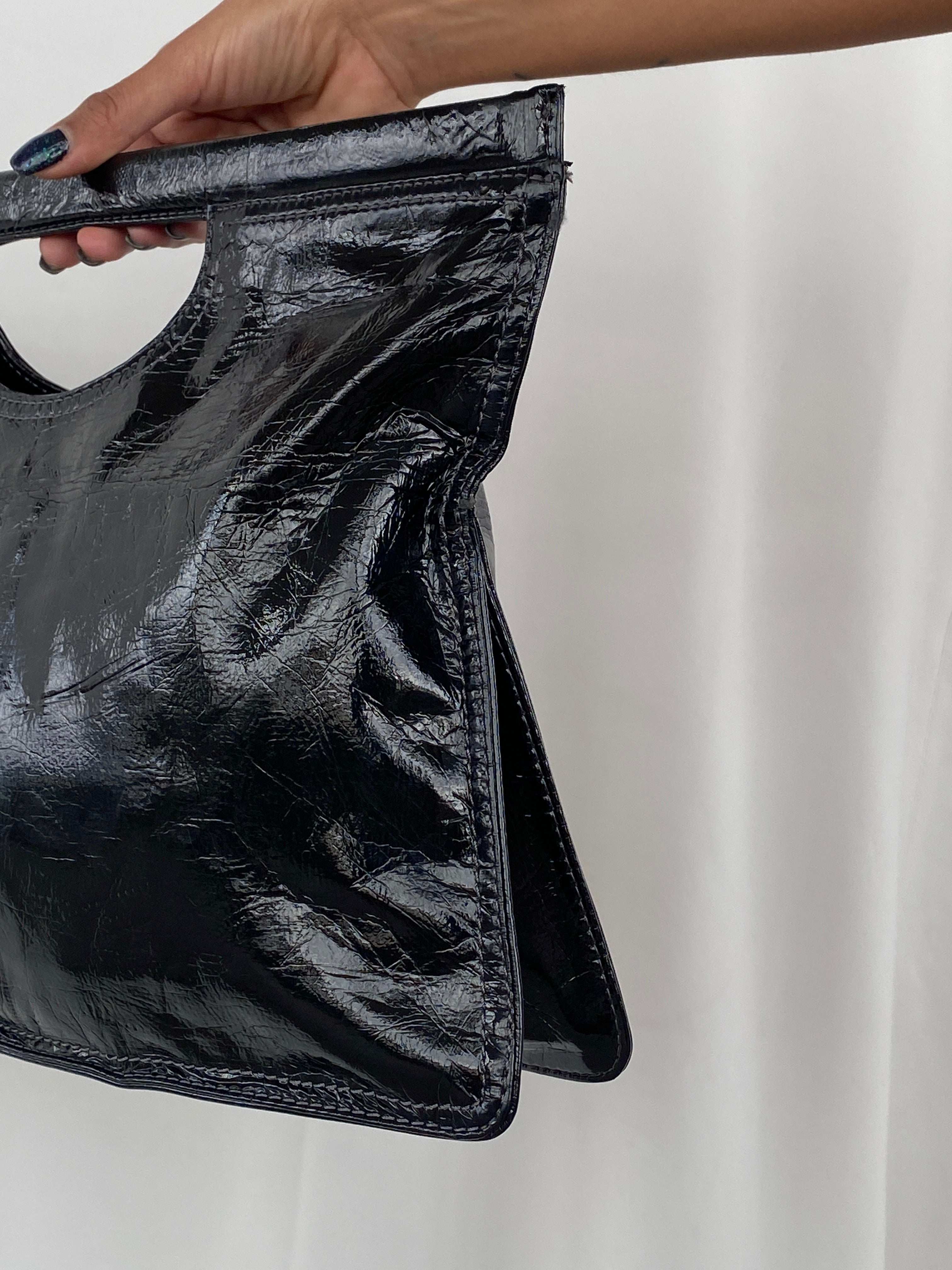 Nine West Black Patent Leather Clutch - Balagan Vintage Handbags 00s, bag, handbag, Nine West