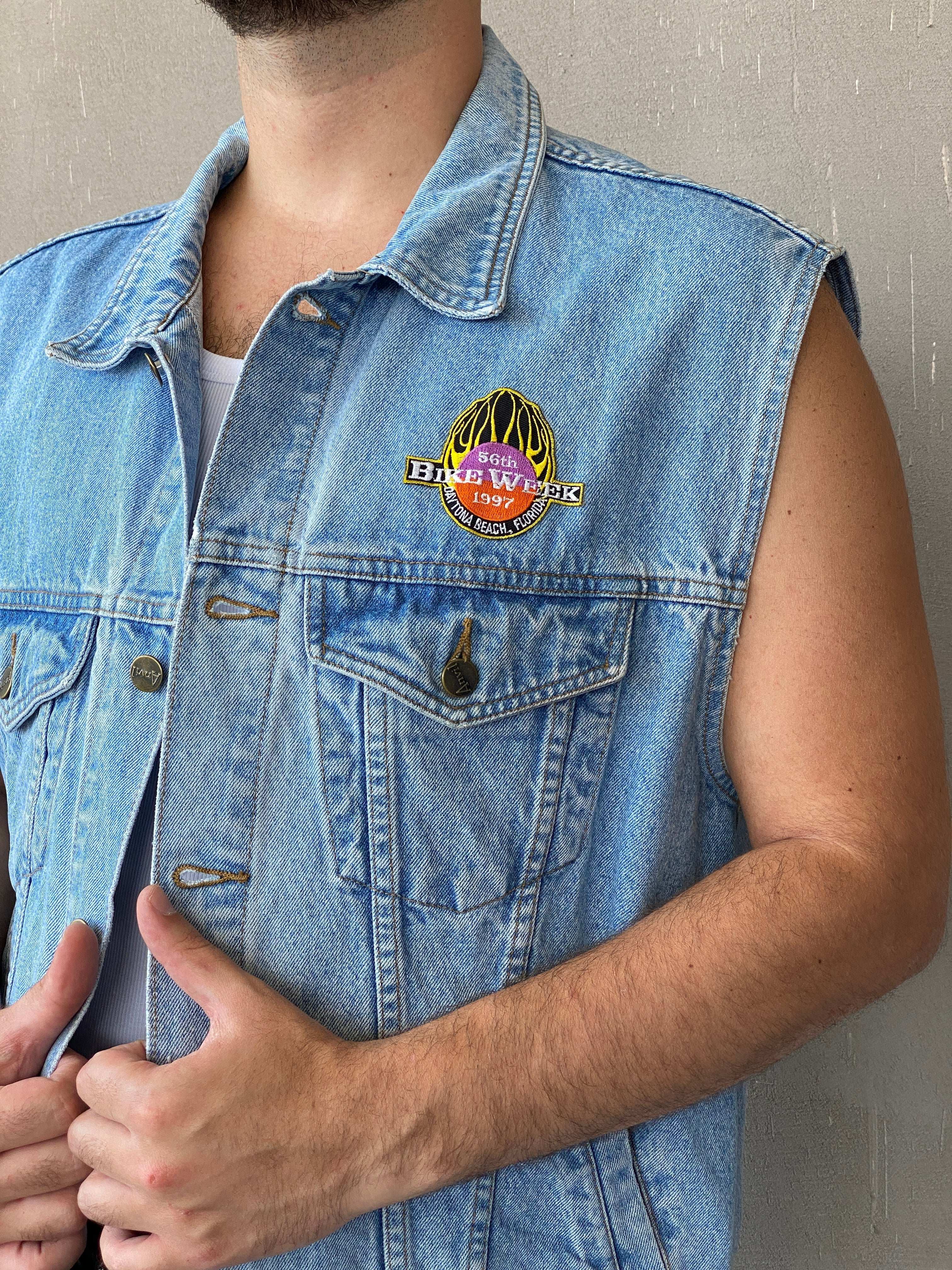 Vintage Feeling Anvil Oversized Denim Vest - 2XL - Balagan Vintage Denim Vest 90s, denim vest, Iyad, NEW IN