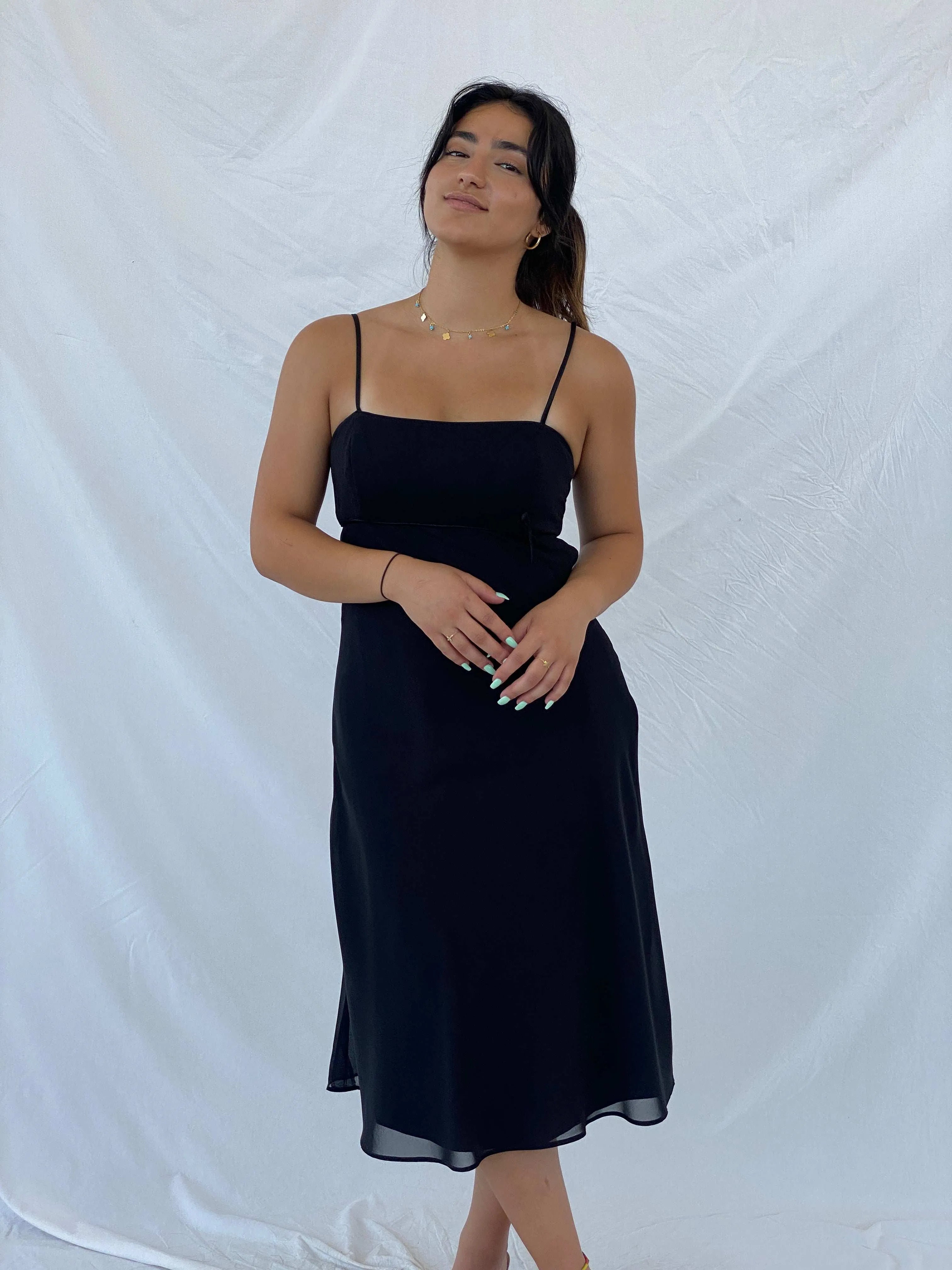 90s Dissi Collection Midi Black Dress - S - Balagan Vintage Midi Dress 00s, 90s dress, Lana, midi dress, summer