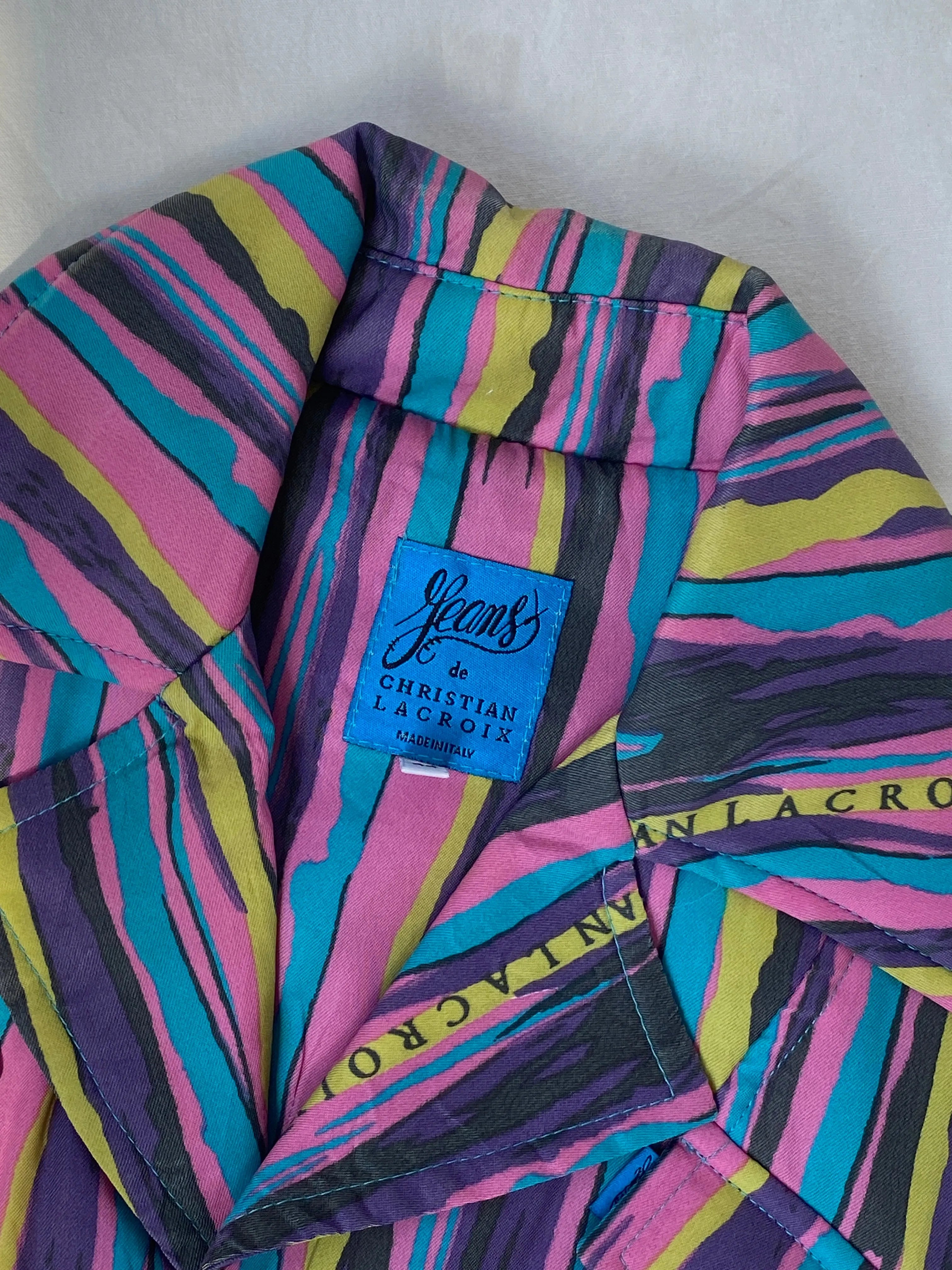 90s Vintage Christian Lacroix Fitted Zip Down Multicolored Vest - L - Balagan Vintage Vest 90s, rare vintage, Syntia, vest, women top