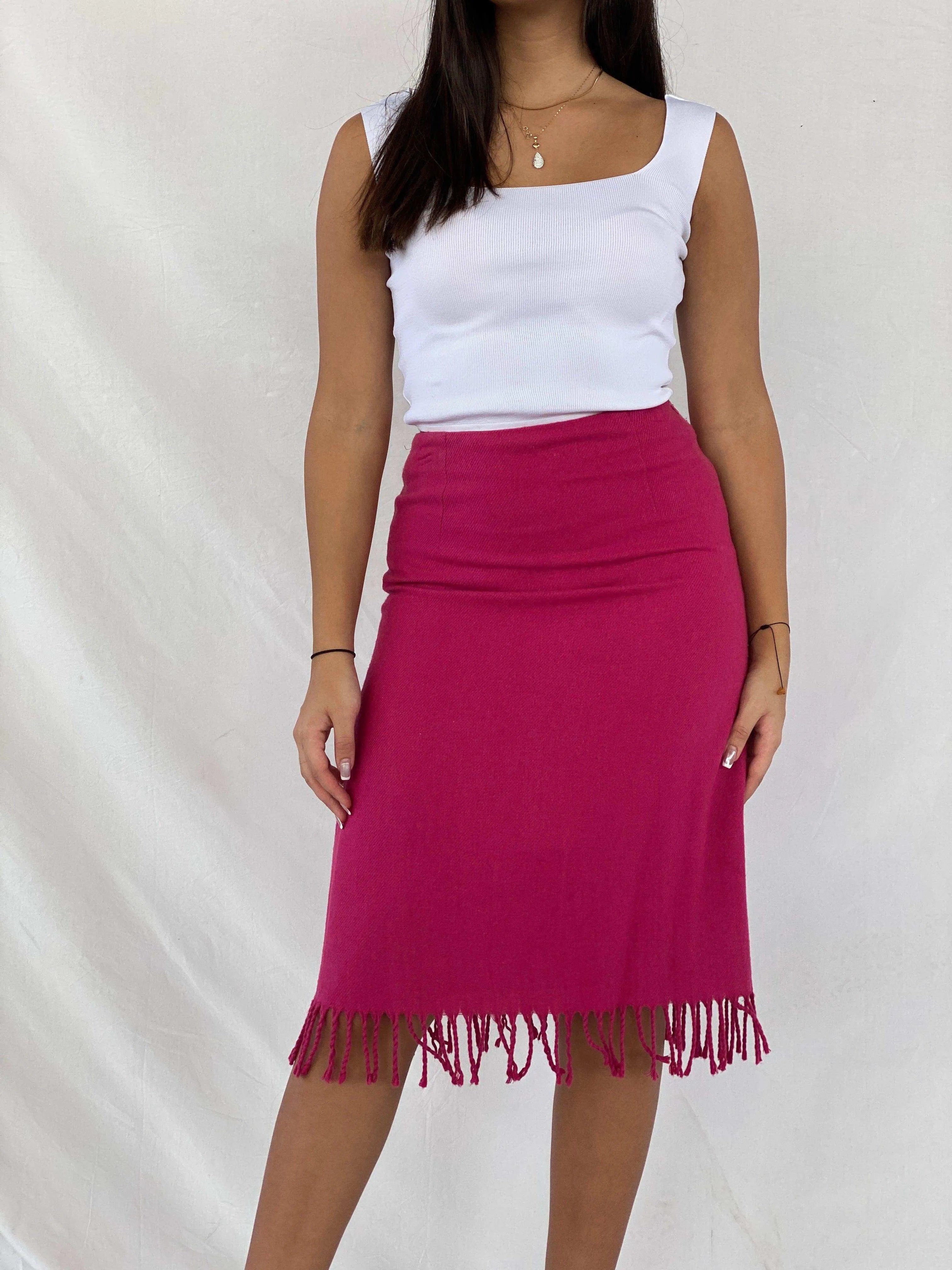 90s/00s Esprit Fringed Midi Skirt - Balagan Vintage Midi Skirt 00s, 90s, midi skirt, Rama
