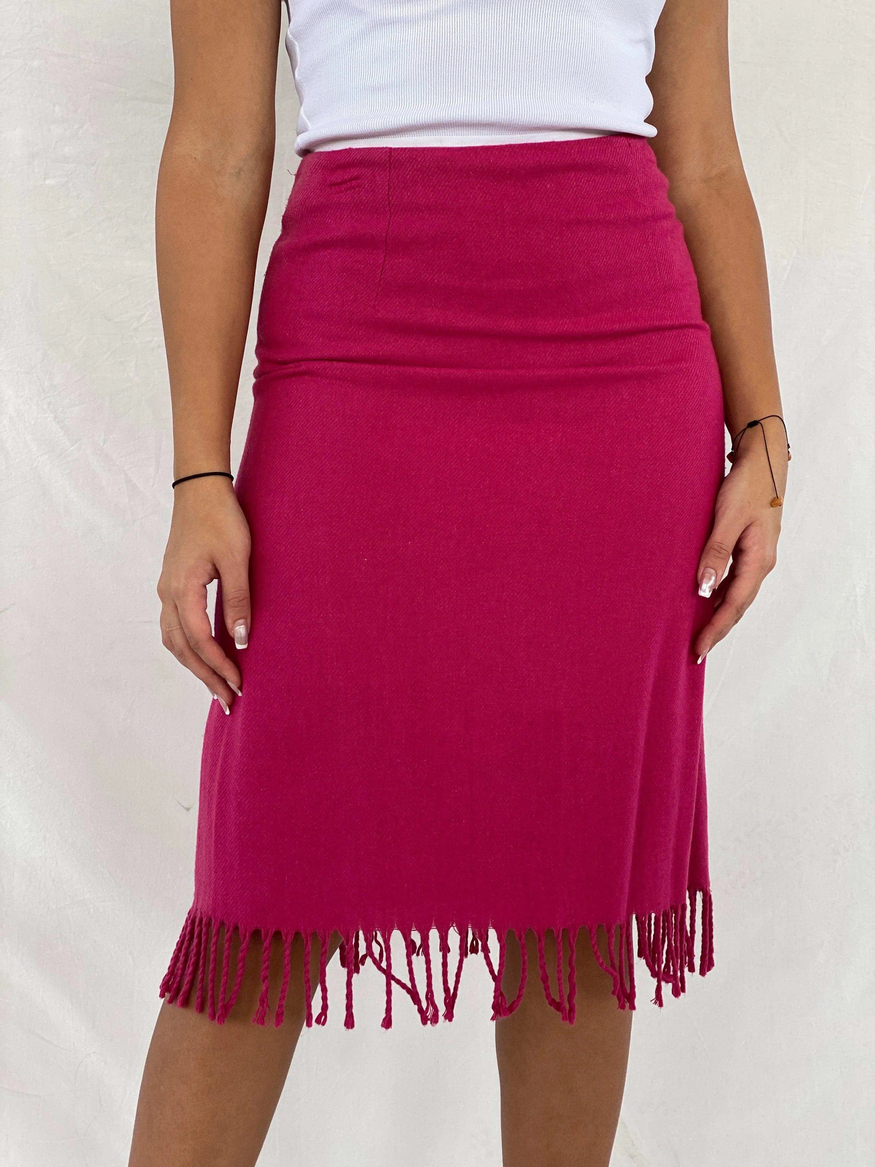 90s/00s Esprit Fringed Midi Skirt - Balagan Vintage Midi Skirt 00s, 90s, midi skirt, Rama