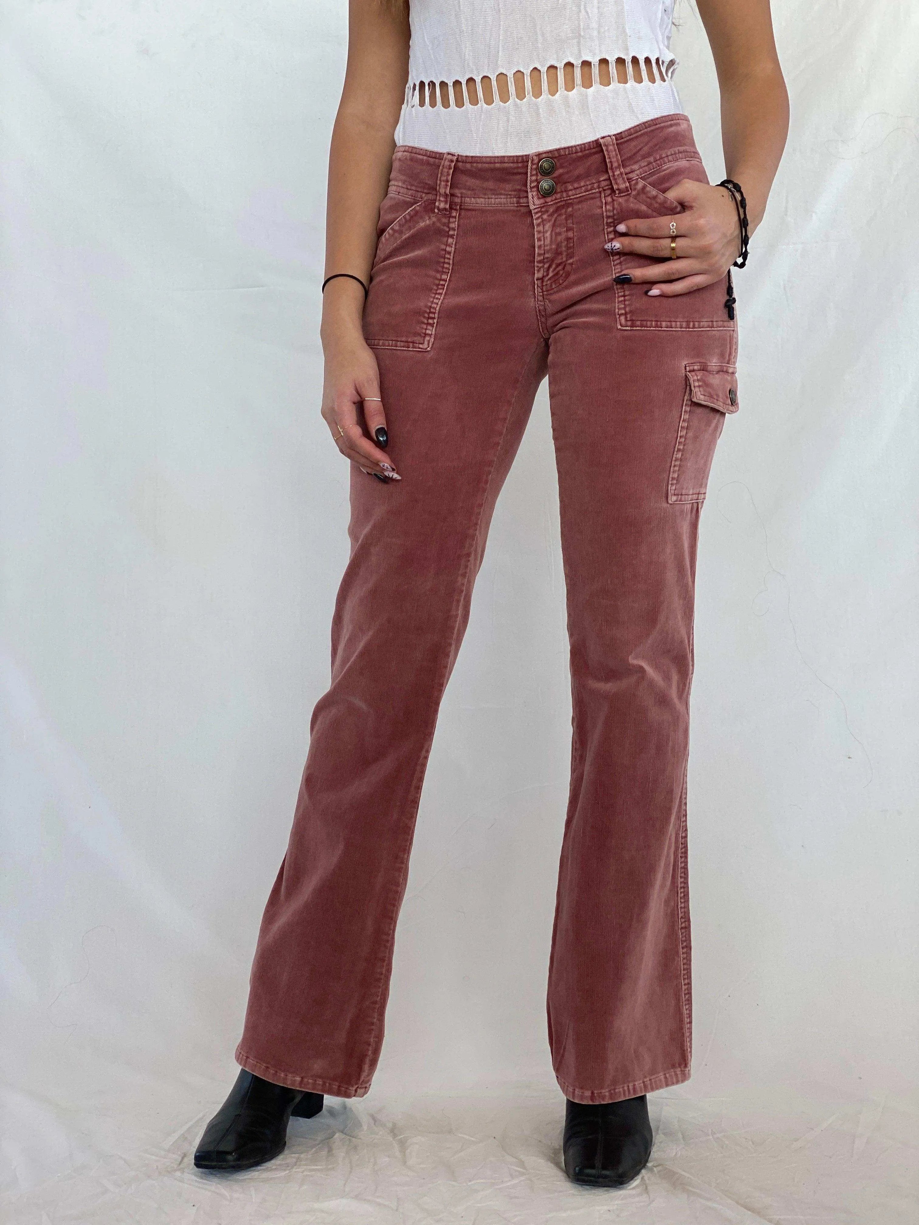 90s/00s Forever 21 Low Rise Flare Corduroy Pants - Balagan Vintage Corduroy Pants 00s, 90s, corduroy, corduroy pants, Juana
