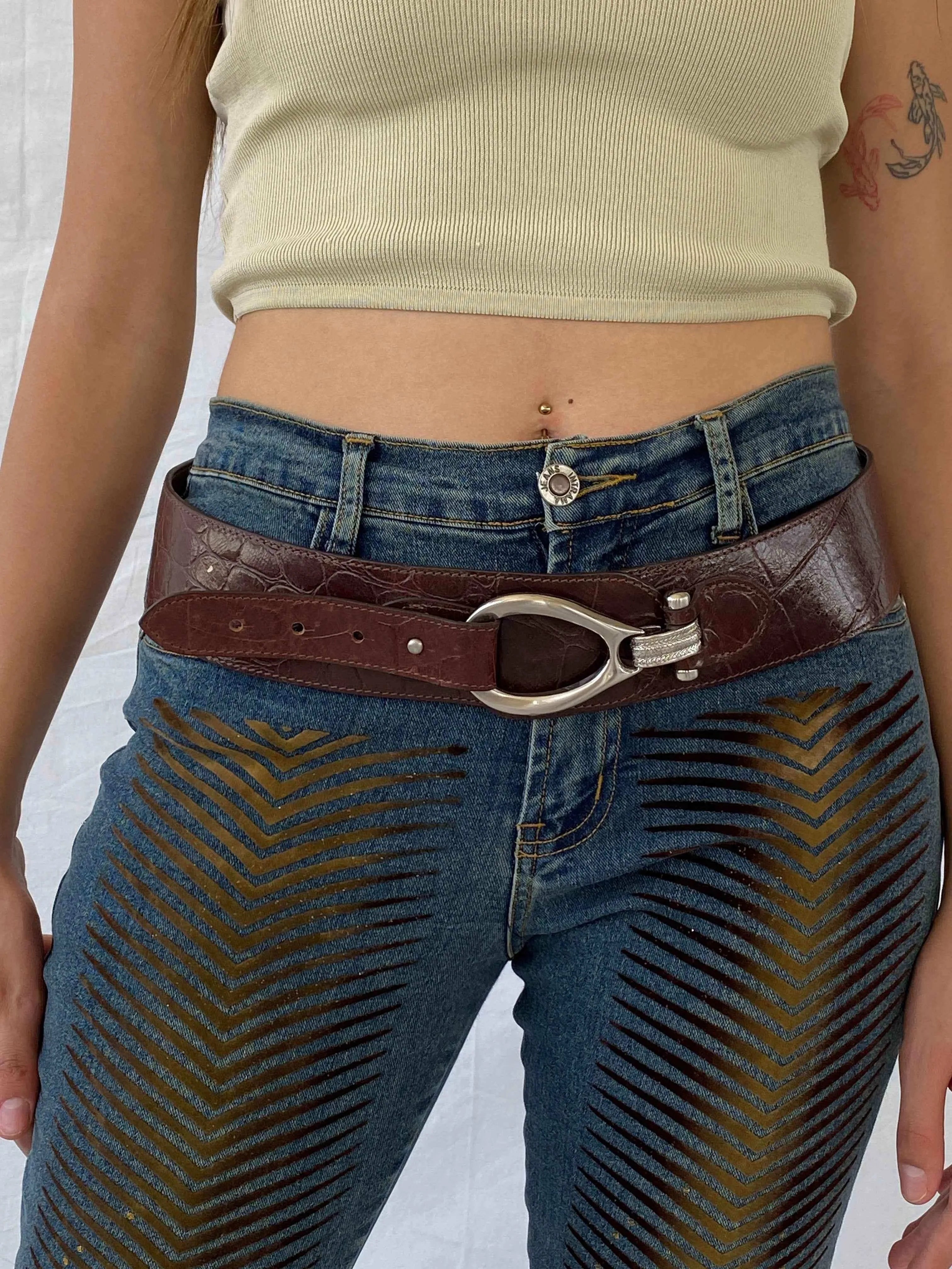 90s/Y2K Dolce Donna Italy Brown Genuine Leather Belt - Balagan Vintage Belt 00s, 90s, belt, genuine leather, Mira
