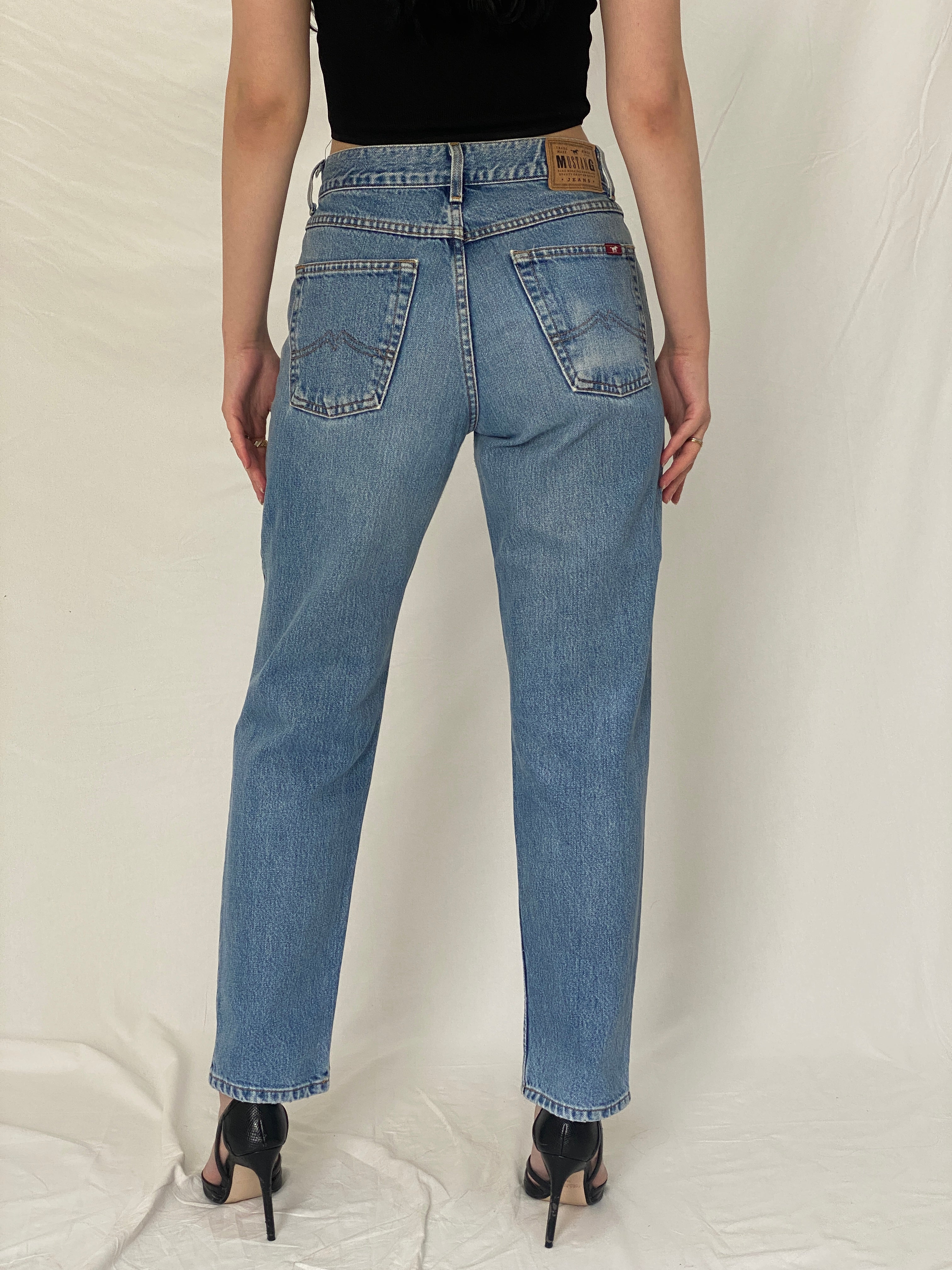 Vintage Mustang Straight Leg Jeans Classic Mid Rise Denim - 38EUR