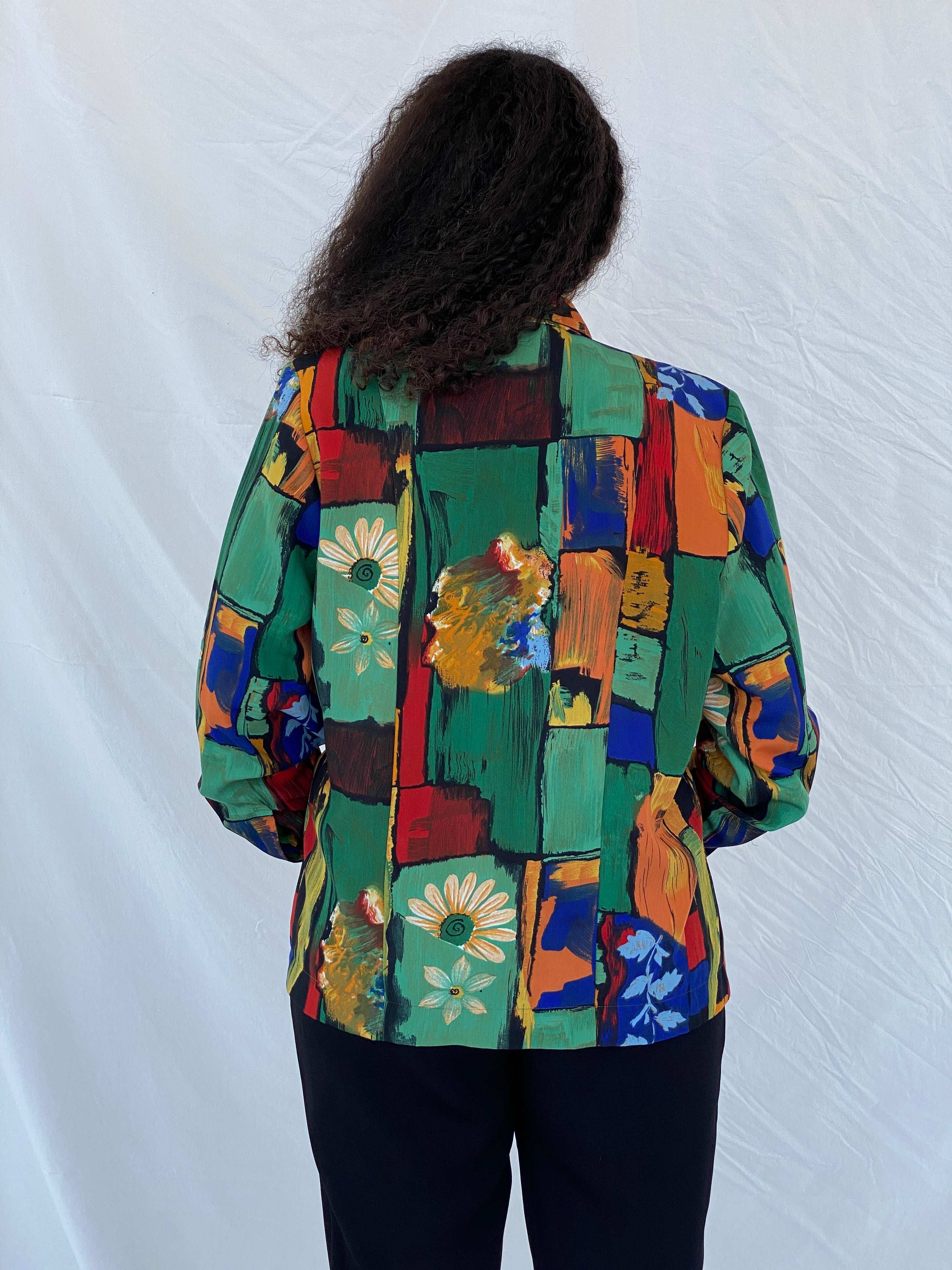 Vintage Mariëtte Full Sleeve Colorful Printed Shirt - Size L - Balagan Vintage Full Sleeve Shirt 00s, 90s, Dina, full sleeve shirt, NEW IN, printed shirt, shorts