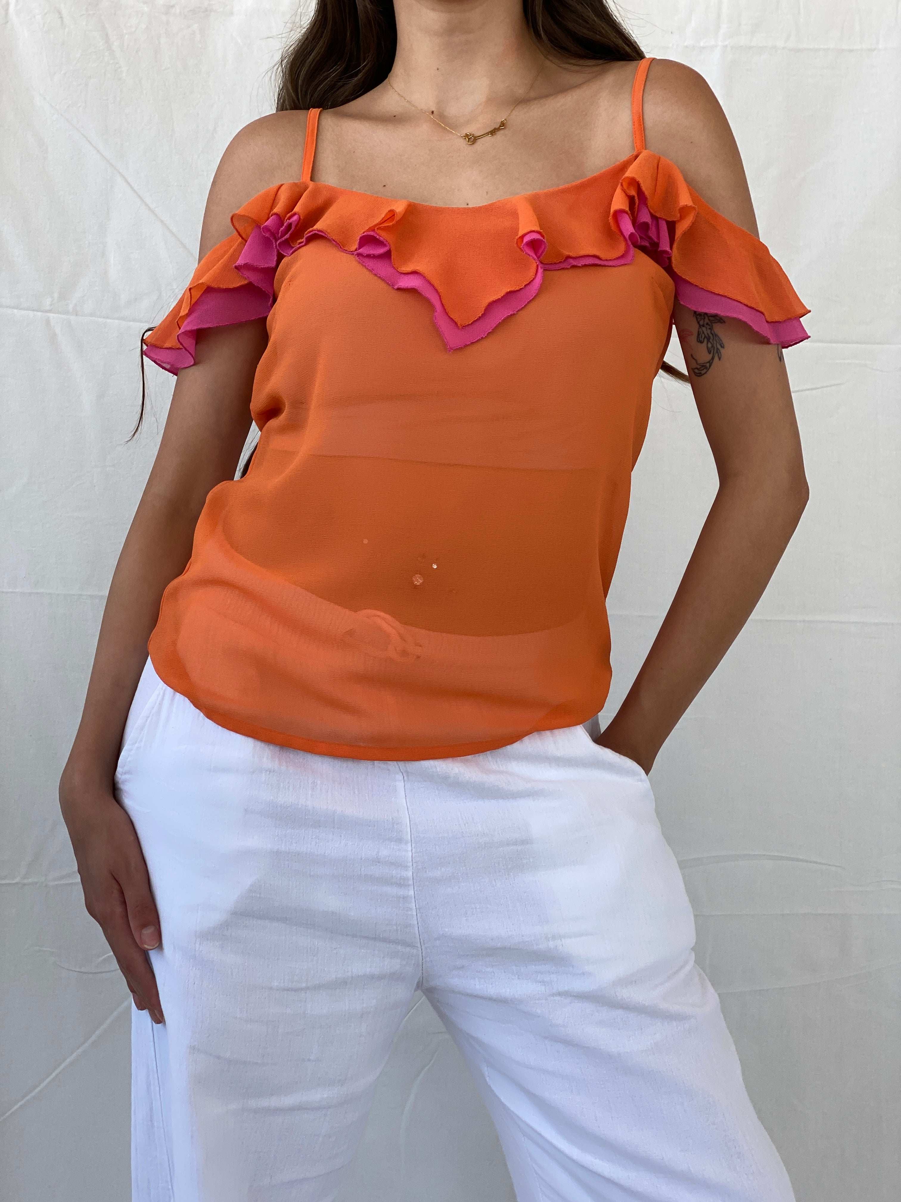 Vintage Y2K Together Ruffle Top - S