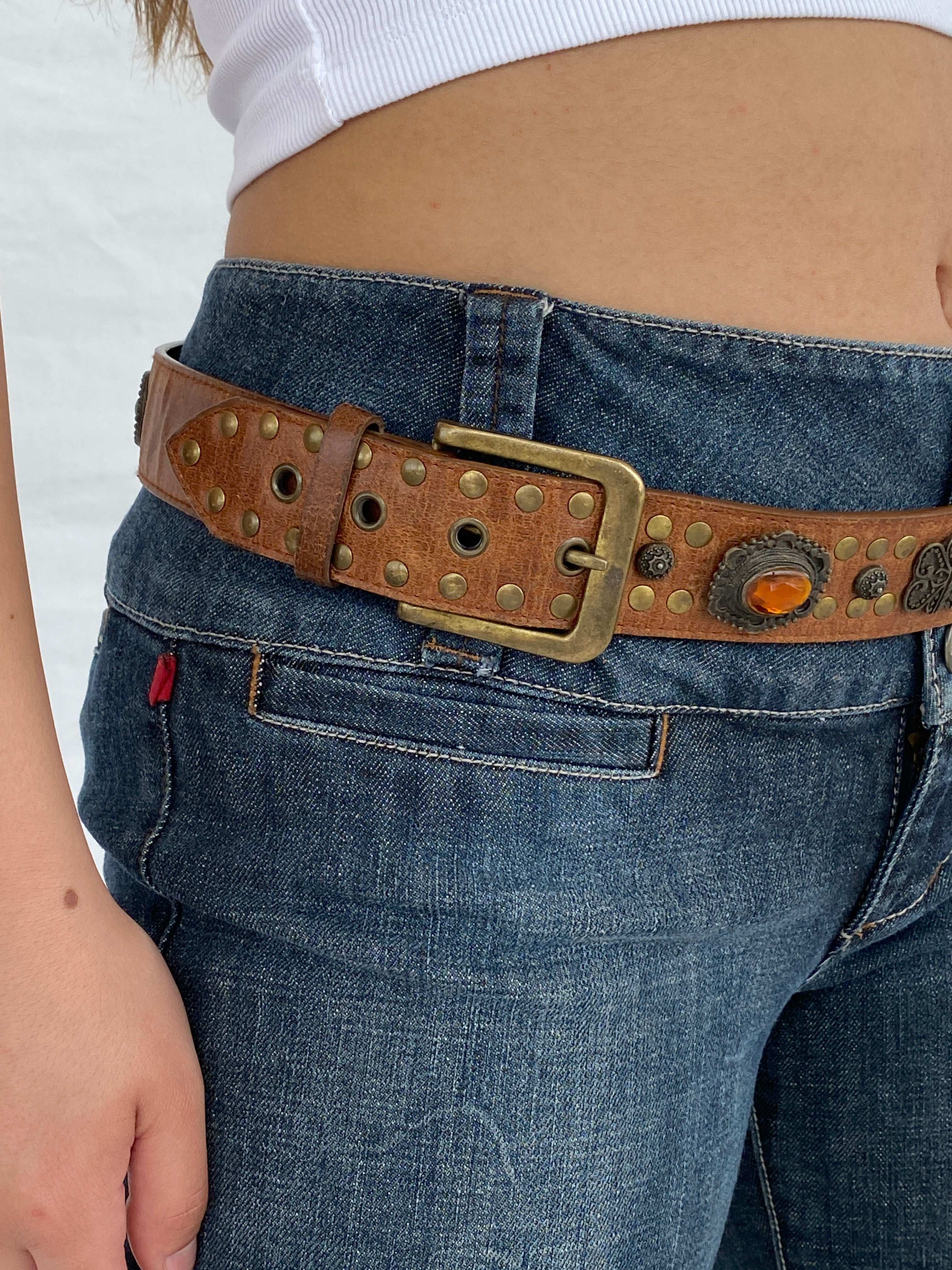 Vintage Western Style Cowboy Embellished Belt - Balagan Vintage 80s, belt, cowboy, Lana, NEW IN
