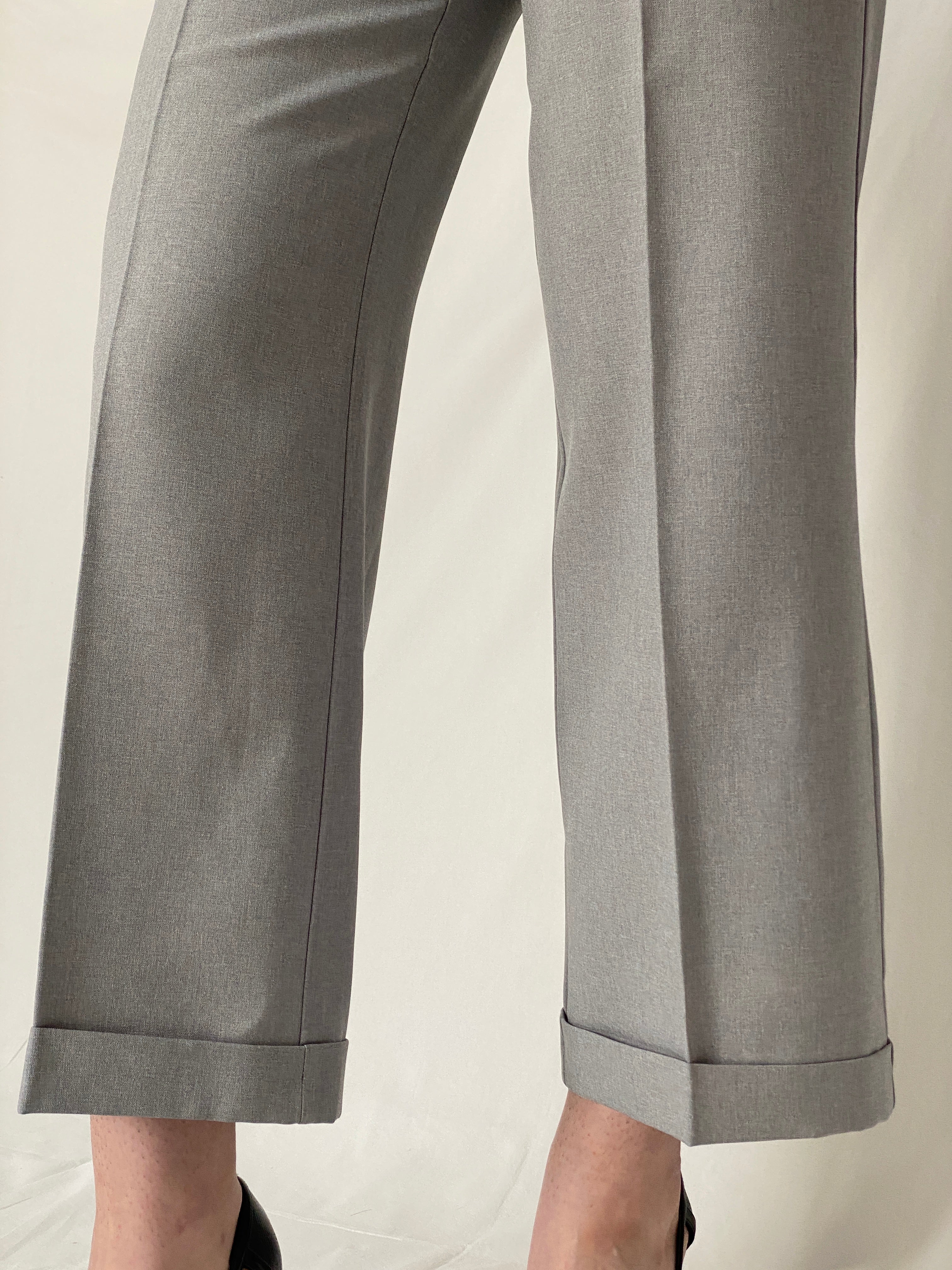 Vintage 90s Mandee Grey High-Waisted Office Trousers - S