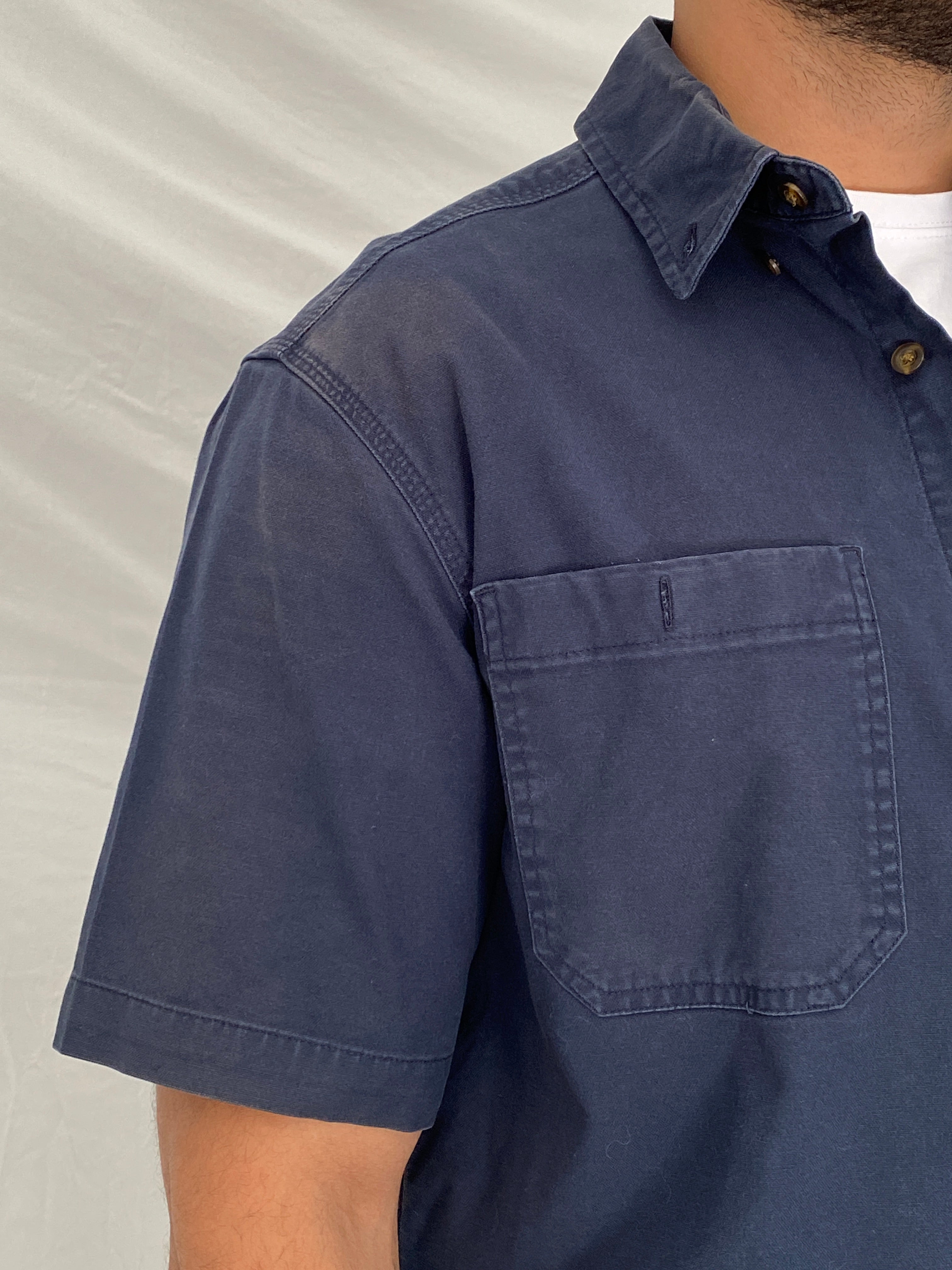 Carhartt Relaxed Fit Navy Cotton Work Spring 2019 Shirt - L