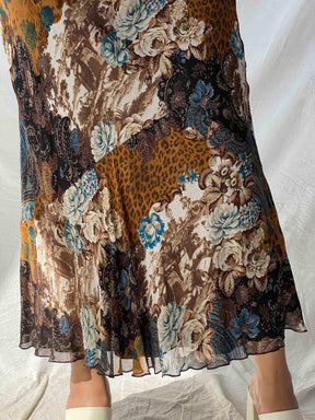 Vintage Apanage Floral Midi Skirt - Balagan Vintage