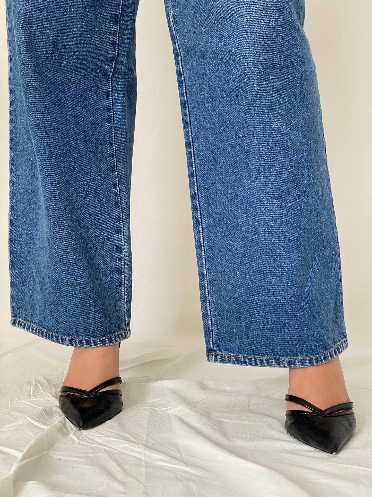 Vintage Guess Jeans Fall '97 Wide Leg High Rise Skater Denim Jean - 38EUR