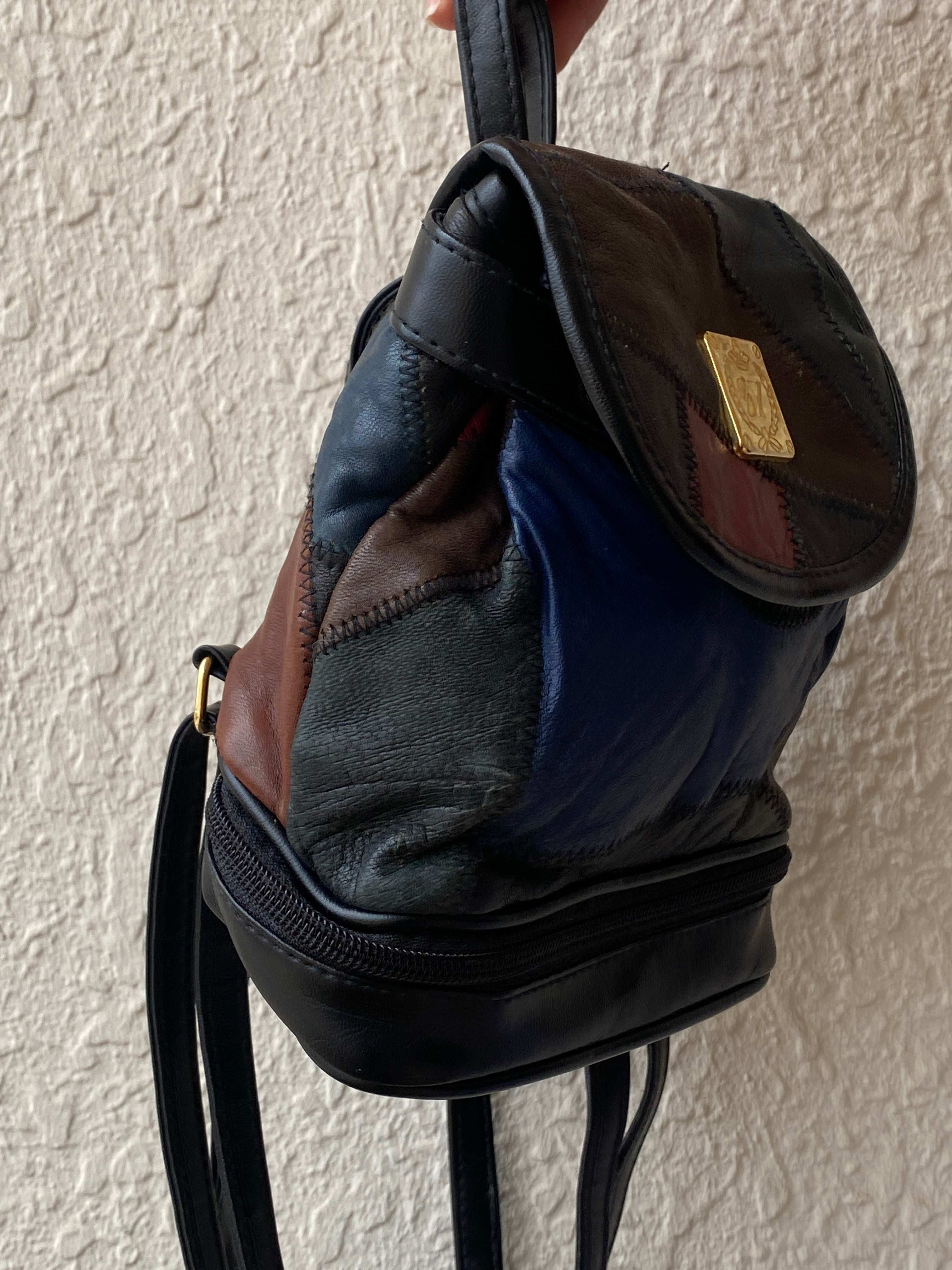 Unique Vintage Genuine Italian Leather Mini Backpack - Balagan Vintage Bags 80s, 90s, bag, NEW IN