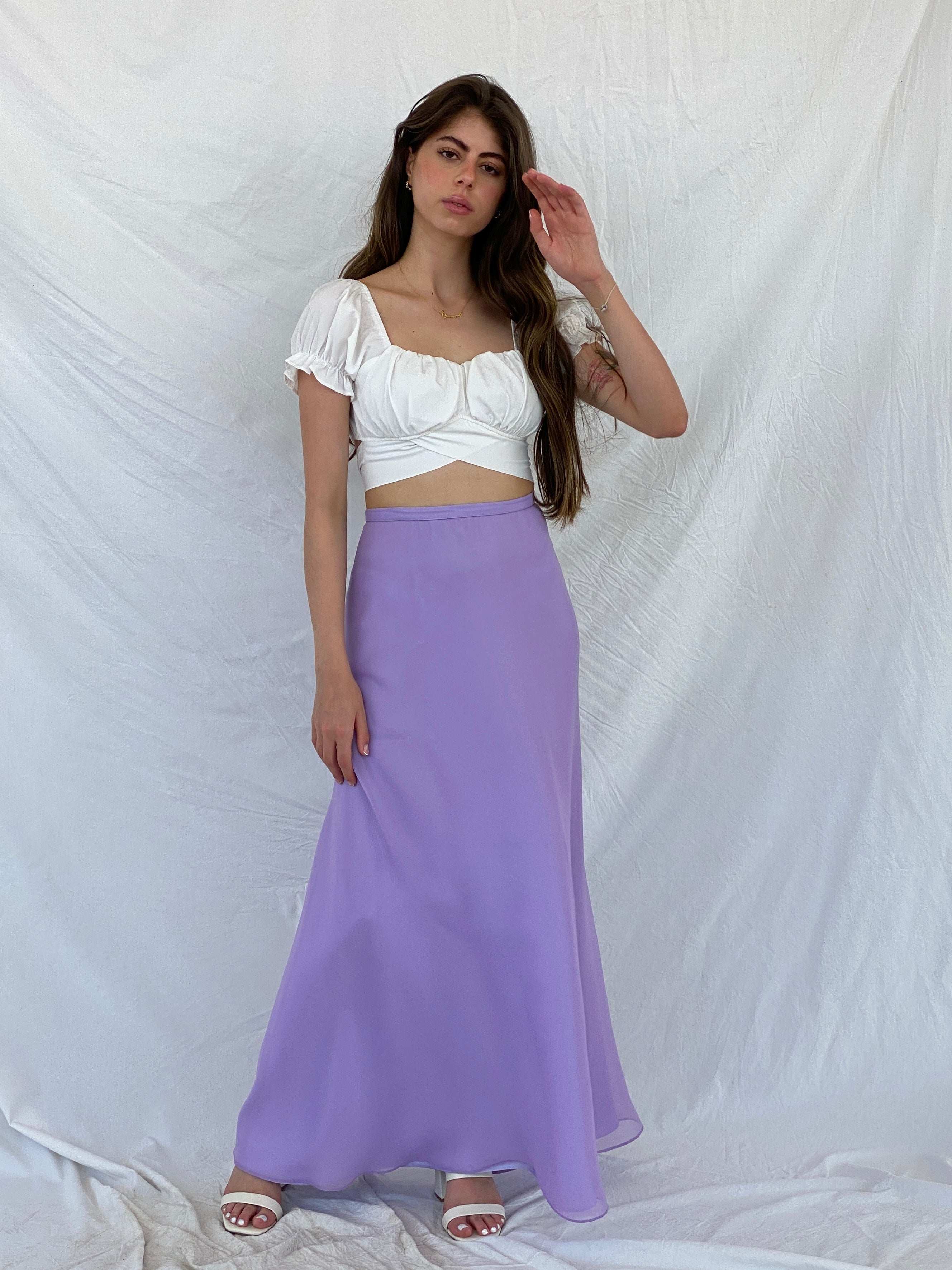 Vintage Cmor Abiye Lilac Maxi Skirt - S - Balagan Vintage Maxi Skirt 90s, maxi skirt, Mira, NEW IN