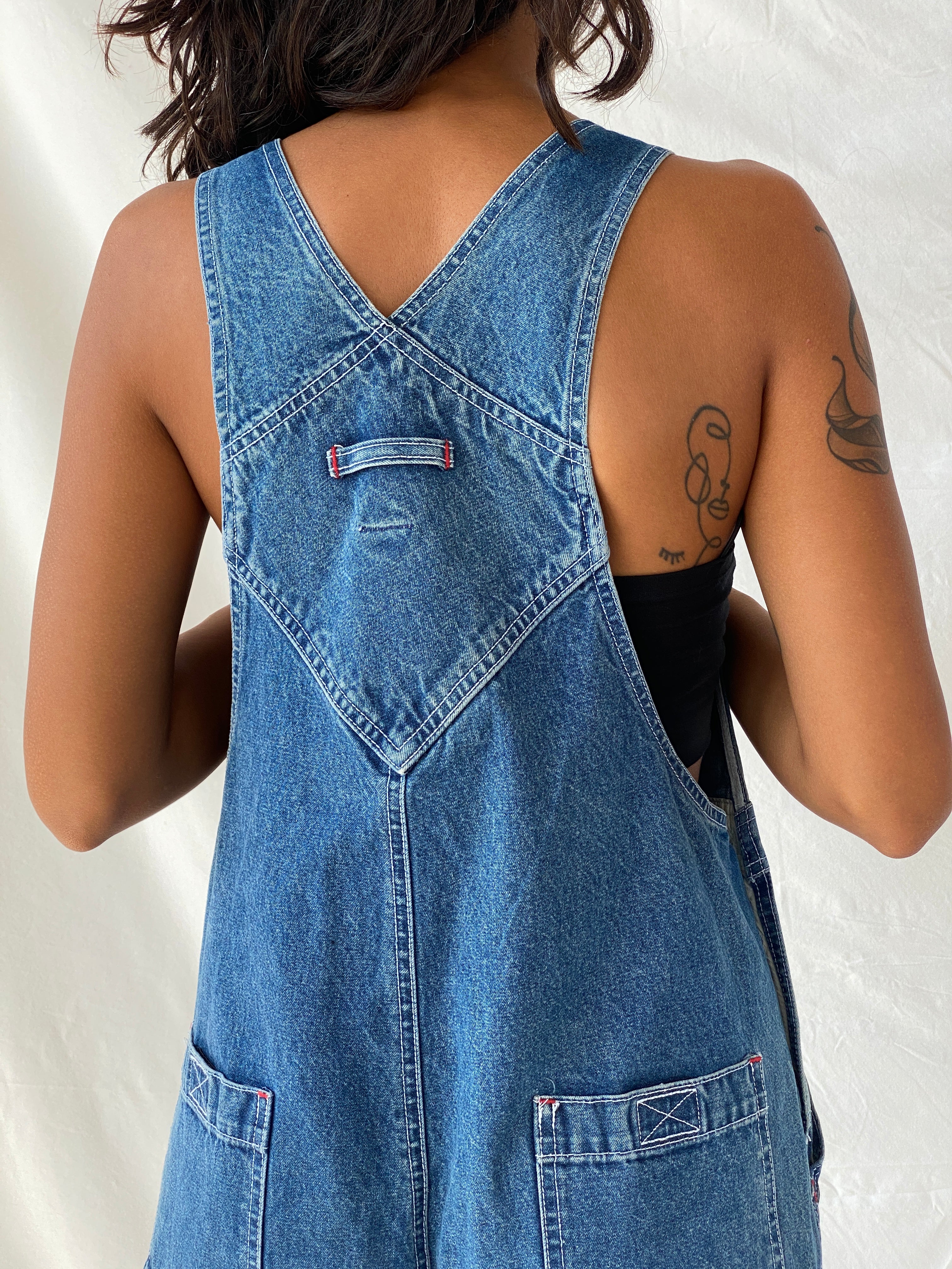 GAP Wide-Leg Non-Stretch Denim Overalls - XS