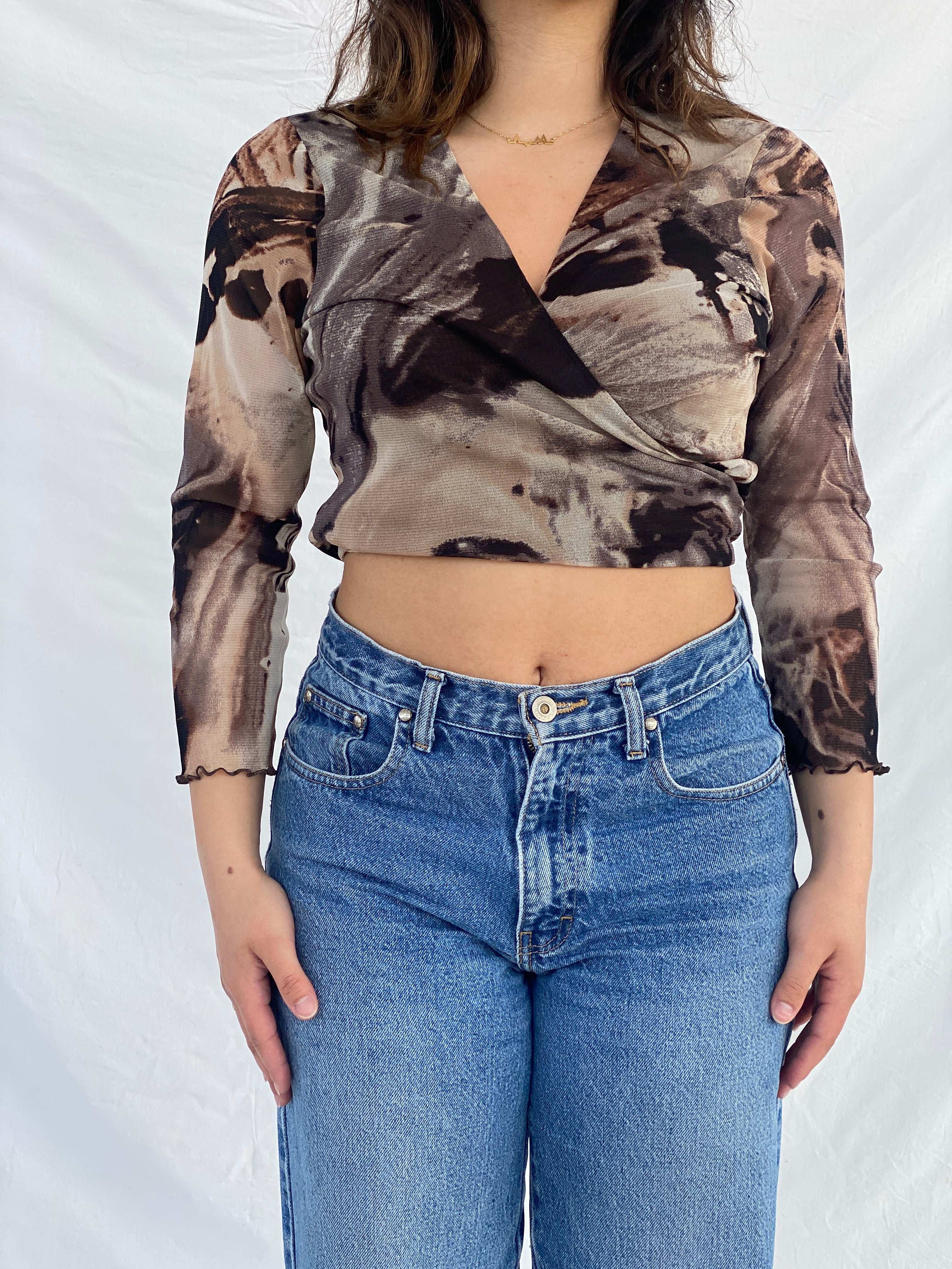 Beautiful Vintage Wrap Cropped Top - Balagan Vintage Wrap Top 00s, Lana, NEW IN, wrap top