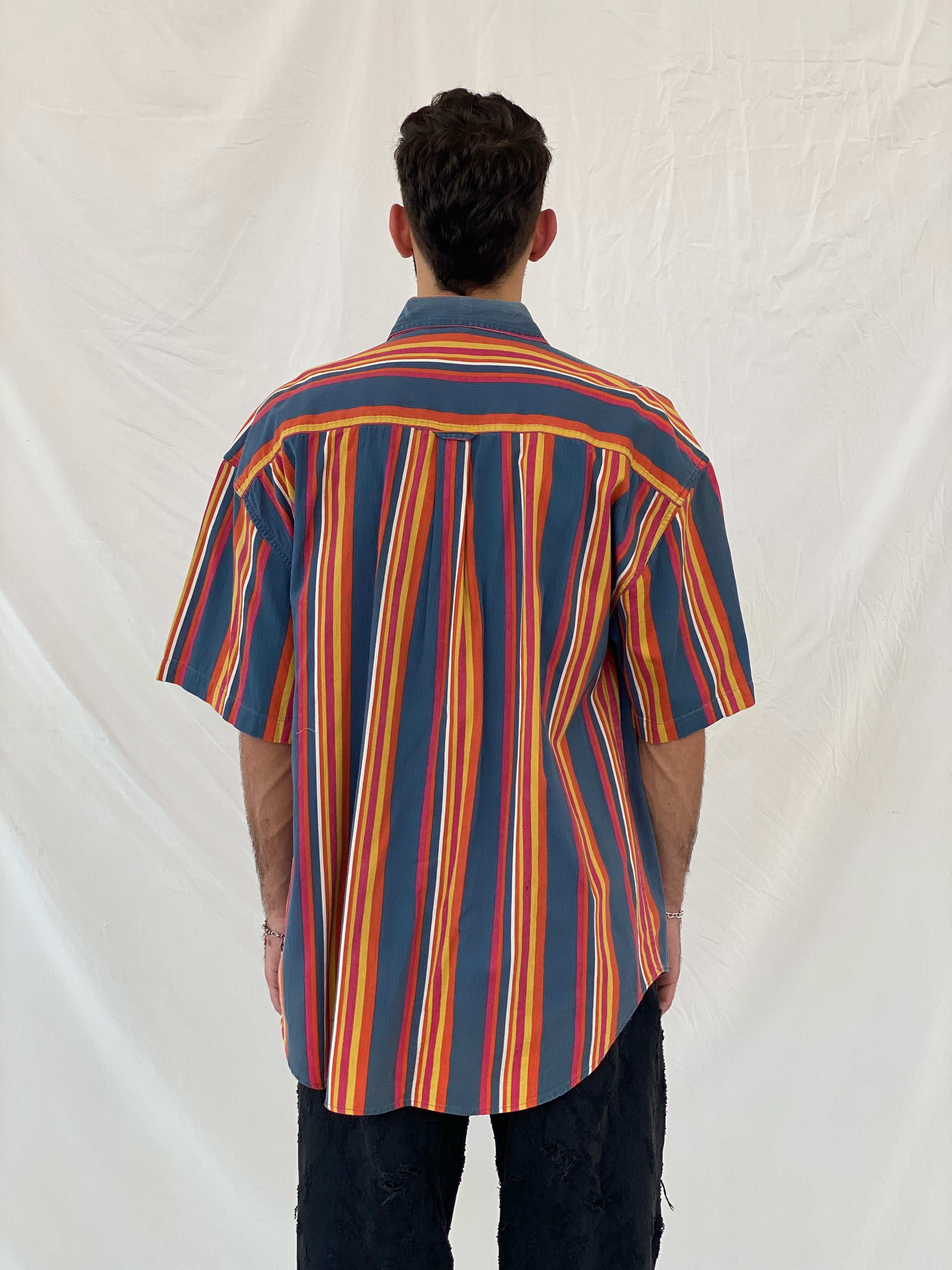 Vintage New Tast Striped Shirt - L - Balagan Vintage Half Sleeve Shirt 00s, 90s, Awsam, half sleeve shirt, NEW IN, printed shirt, striped shirt