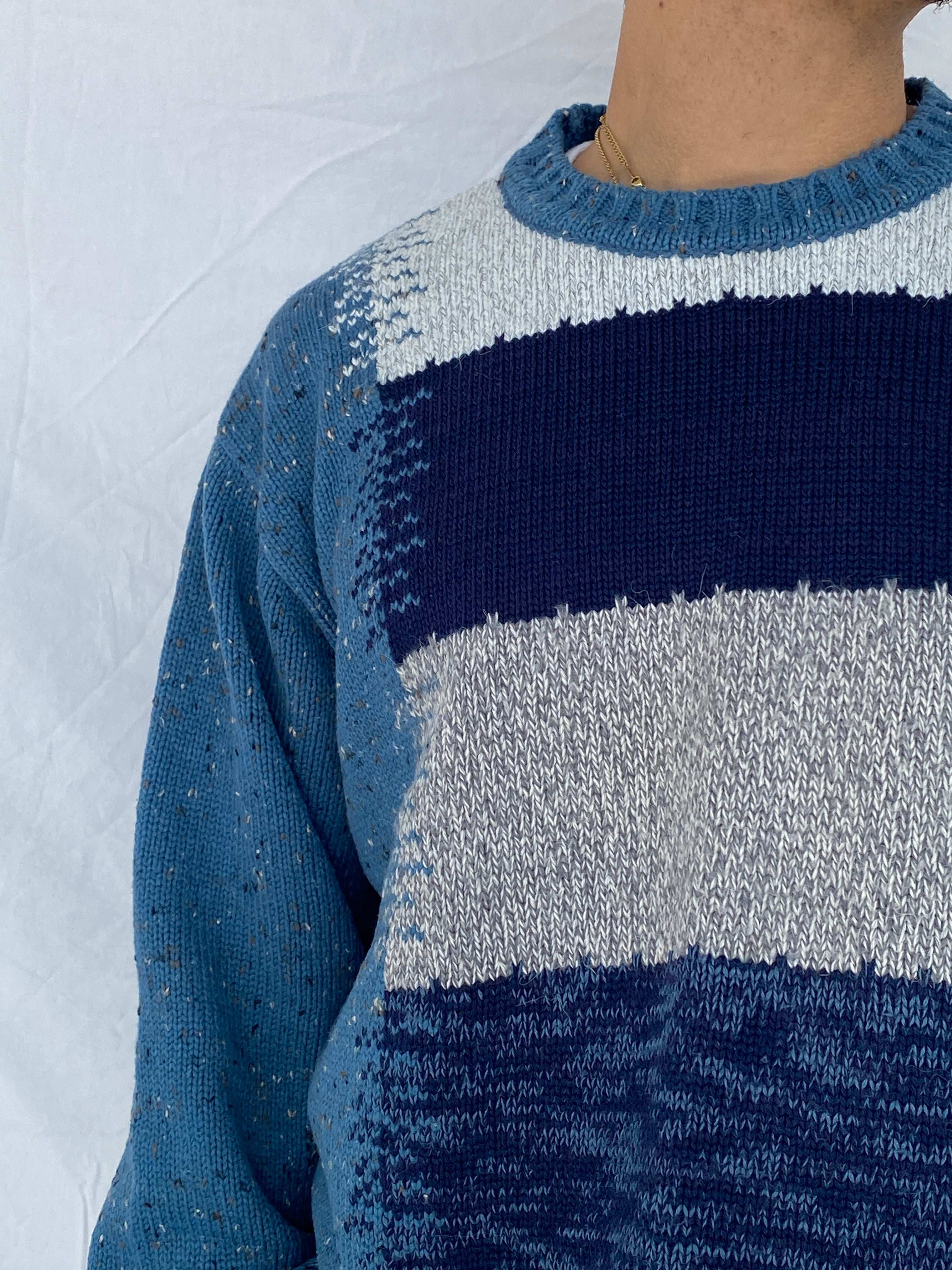 Sementa Collection‘s Blue Knitted Sweater - Size L - Balagan Vintage Sweater 80s, 90s, Abdullah, knitted sweater, vintage sweater, winter