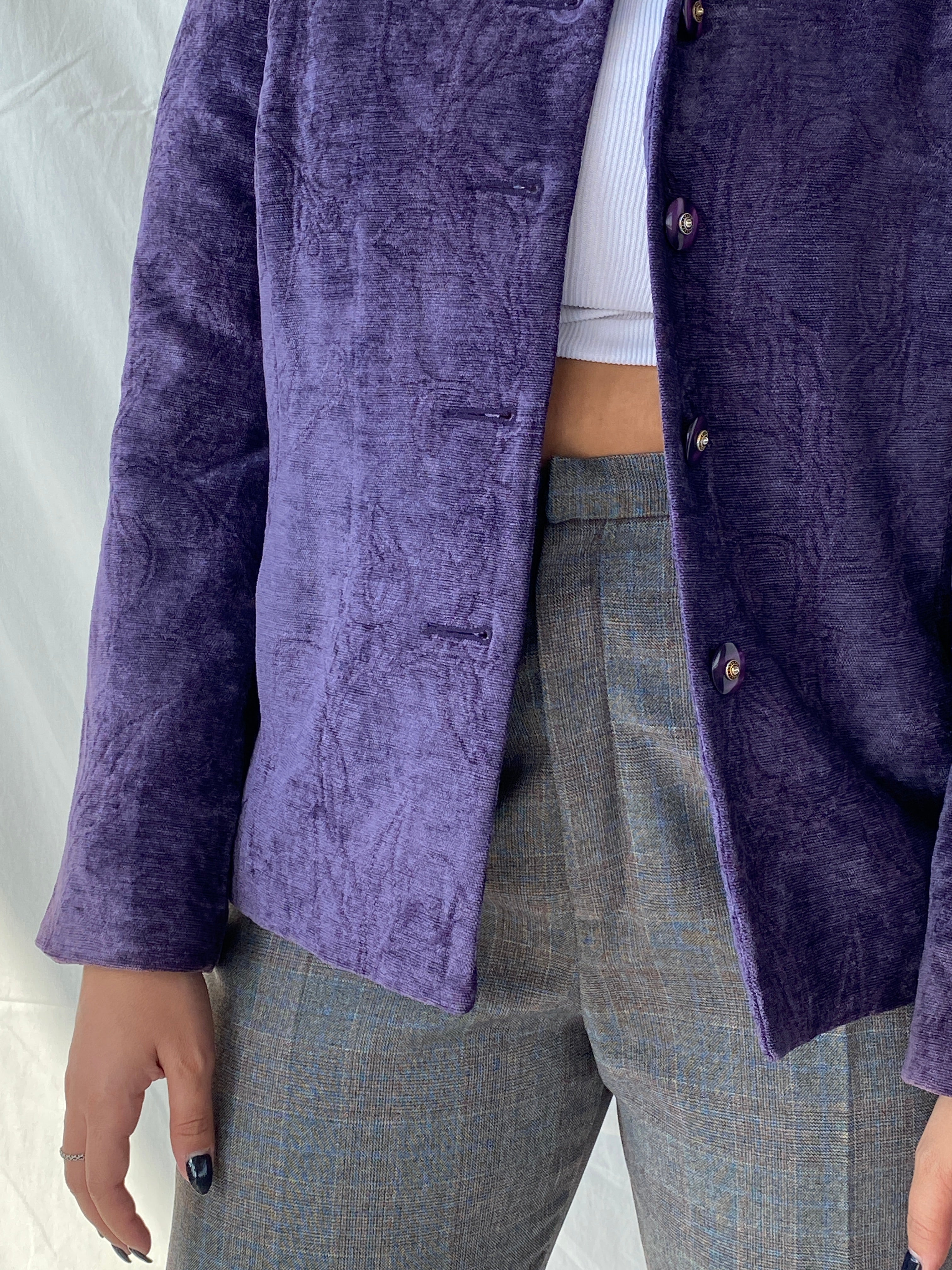 00s KORET Buttoned Purple Heavy Women’s Blazer Jacket - L