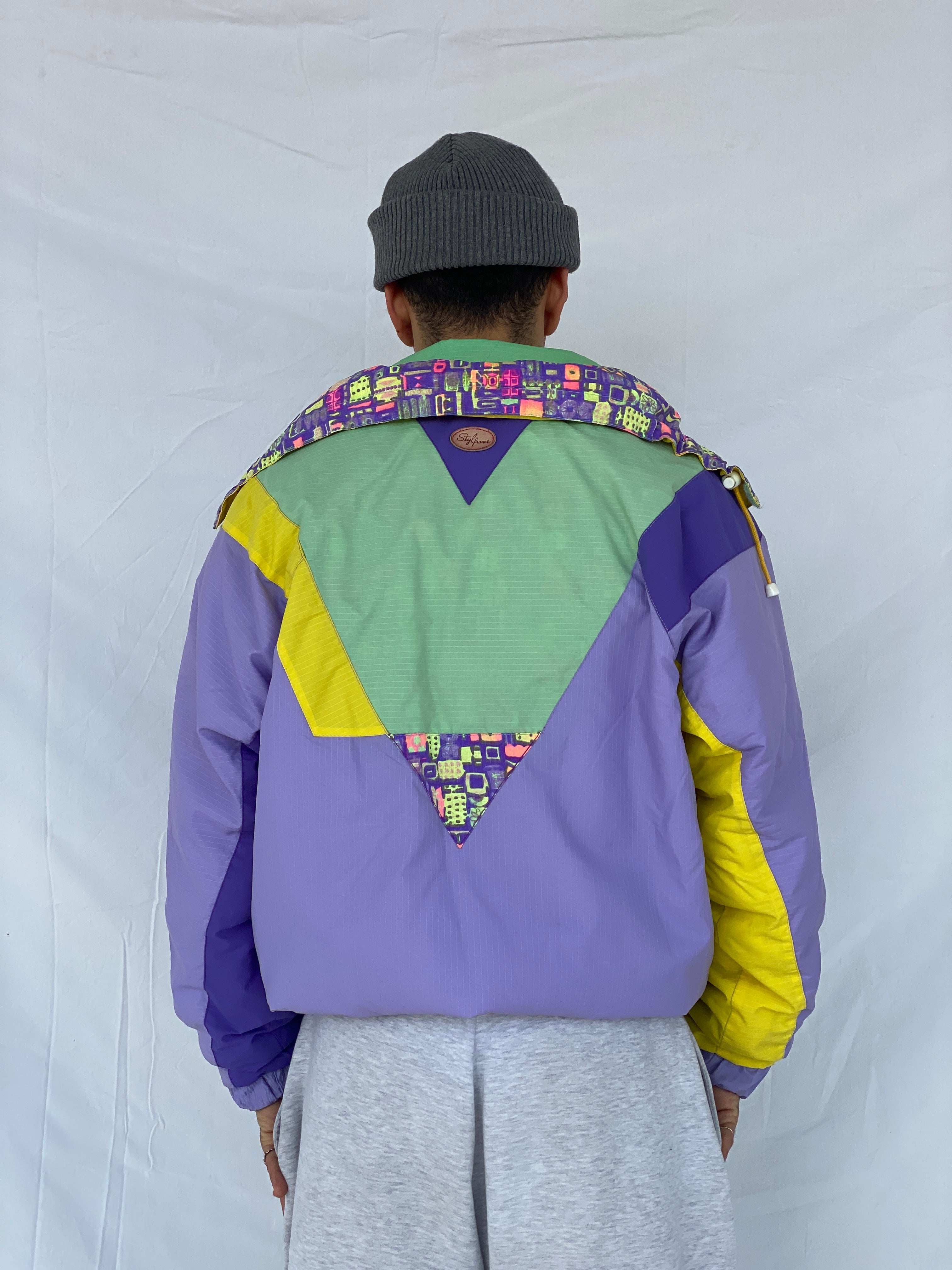 Vintage 80s STYLFRANCE Lavender Puffer Ski Jacket - Size L - Balagan Vintage Ski Jacket 80s, Abdullah, heavy jacket, puffer jacket, ski jacket, vintage jacket