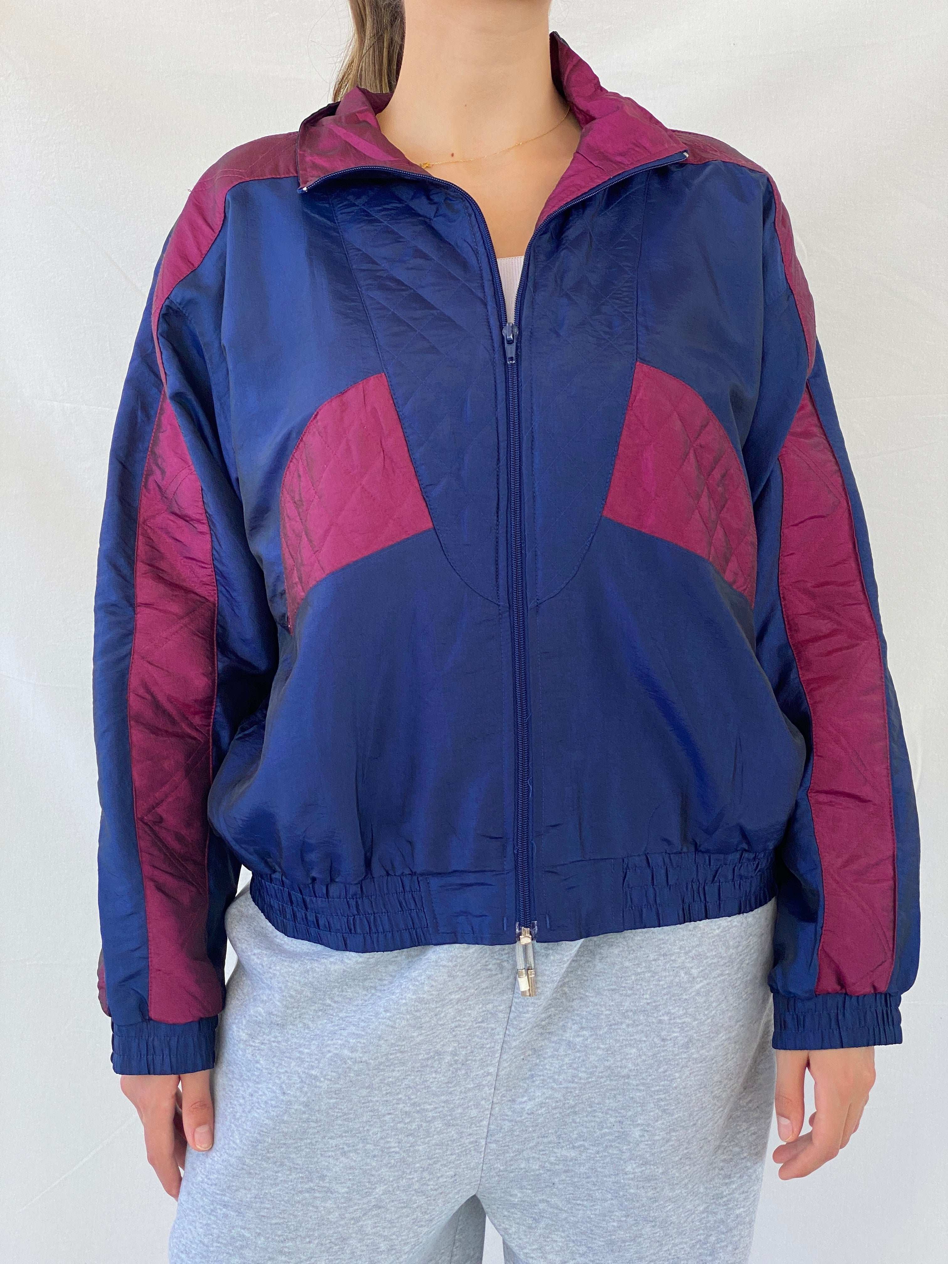 Vintage 80s/90s Sunterra Navy Windbreaker Track Jacket - L