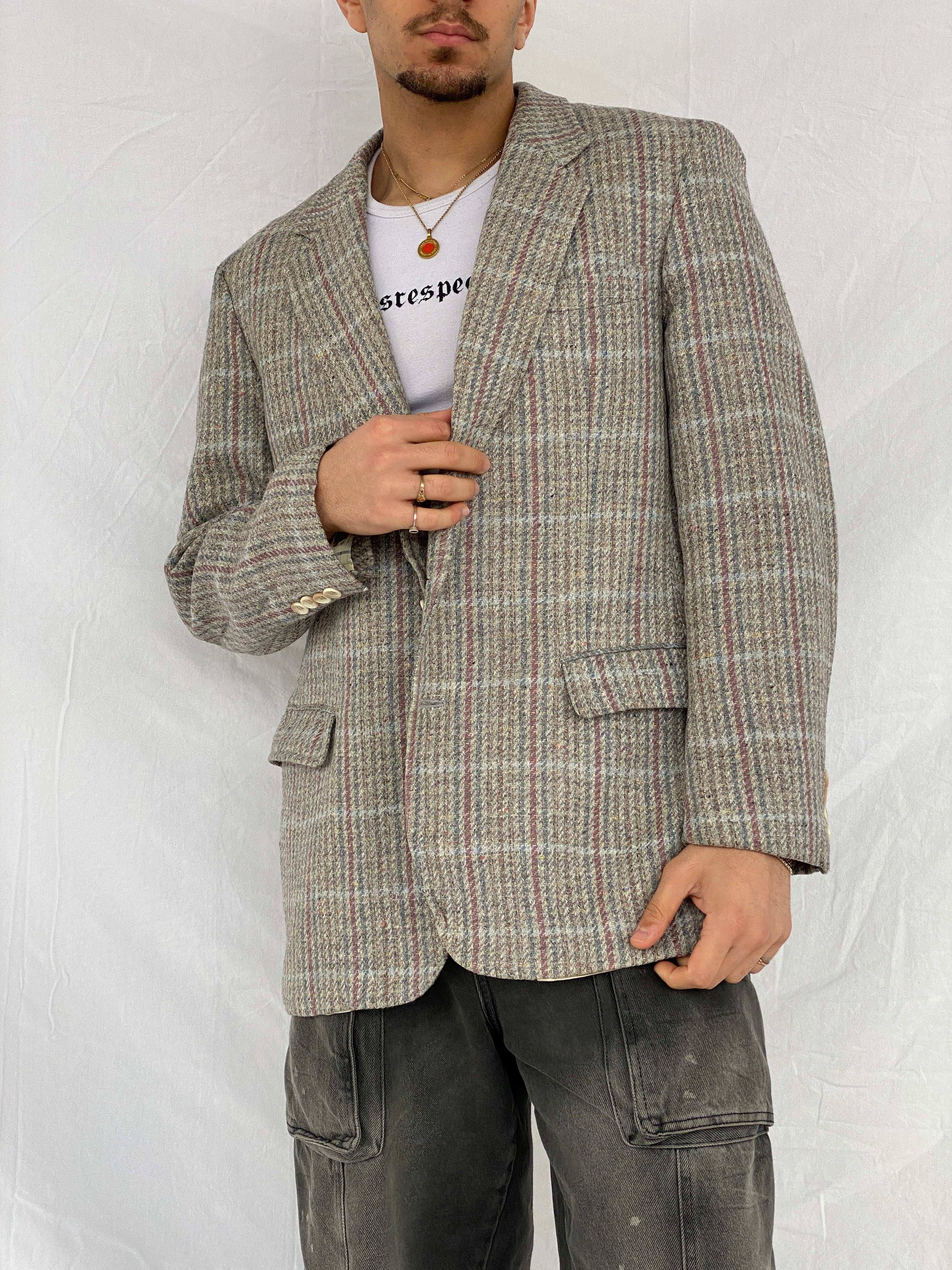 Vintage Chaps by Ralph Lauren Tweed Grey Blazer - Size L - Balagan Vintage Blazer Abdullah, blazer, full sleeve blazer, men blazer, plaid blazer