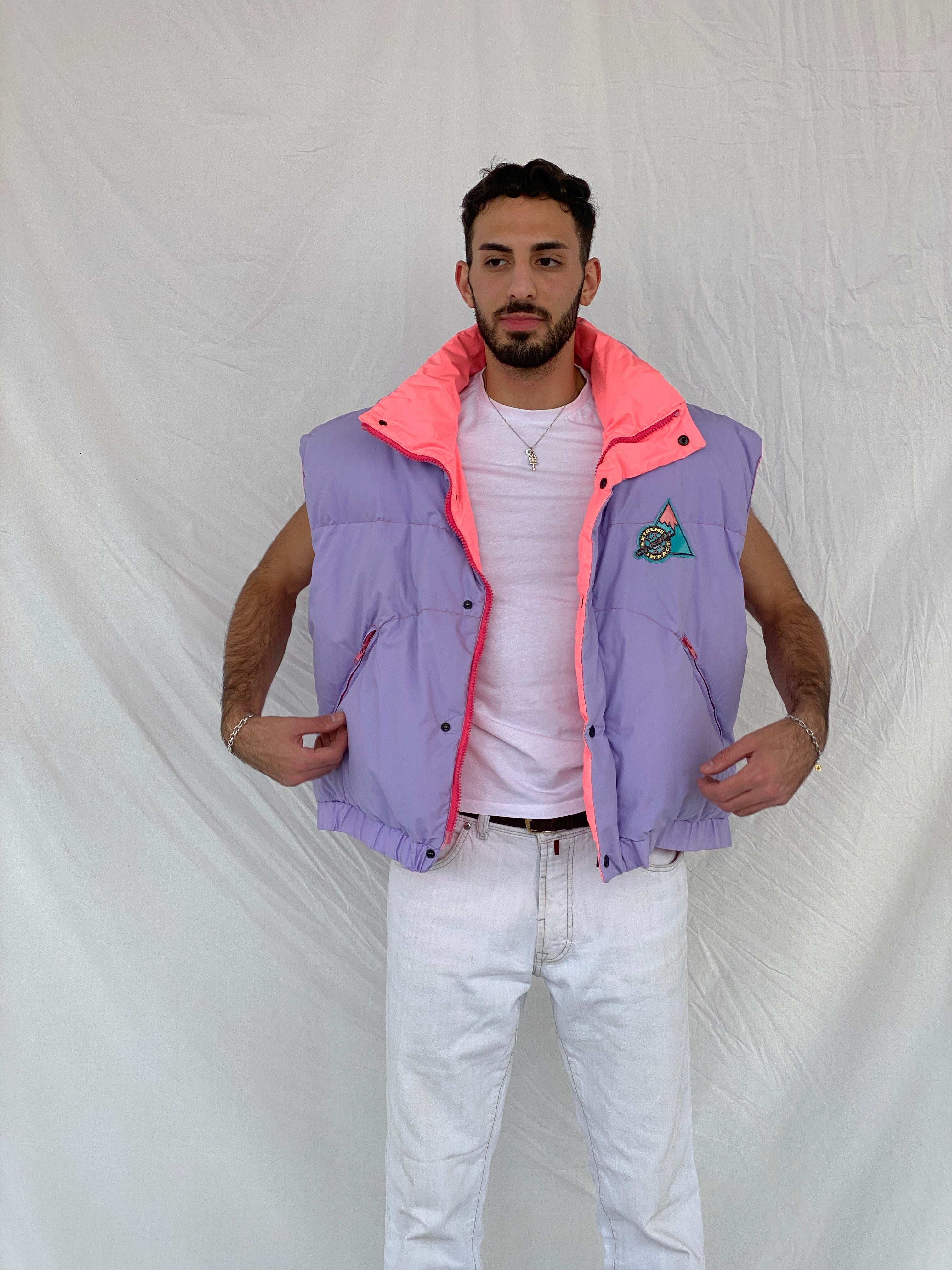 Vintage 80s ONEIL Lavender Puffer Extreme Impact Ski Vest - L - Balagan Vintage Vest 00s, 80s, Awsam, graphic, half sleeve shirt, mens vest, NEW IN, printed shirt, ski jacket, vest