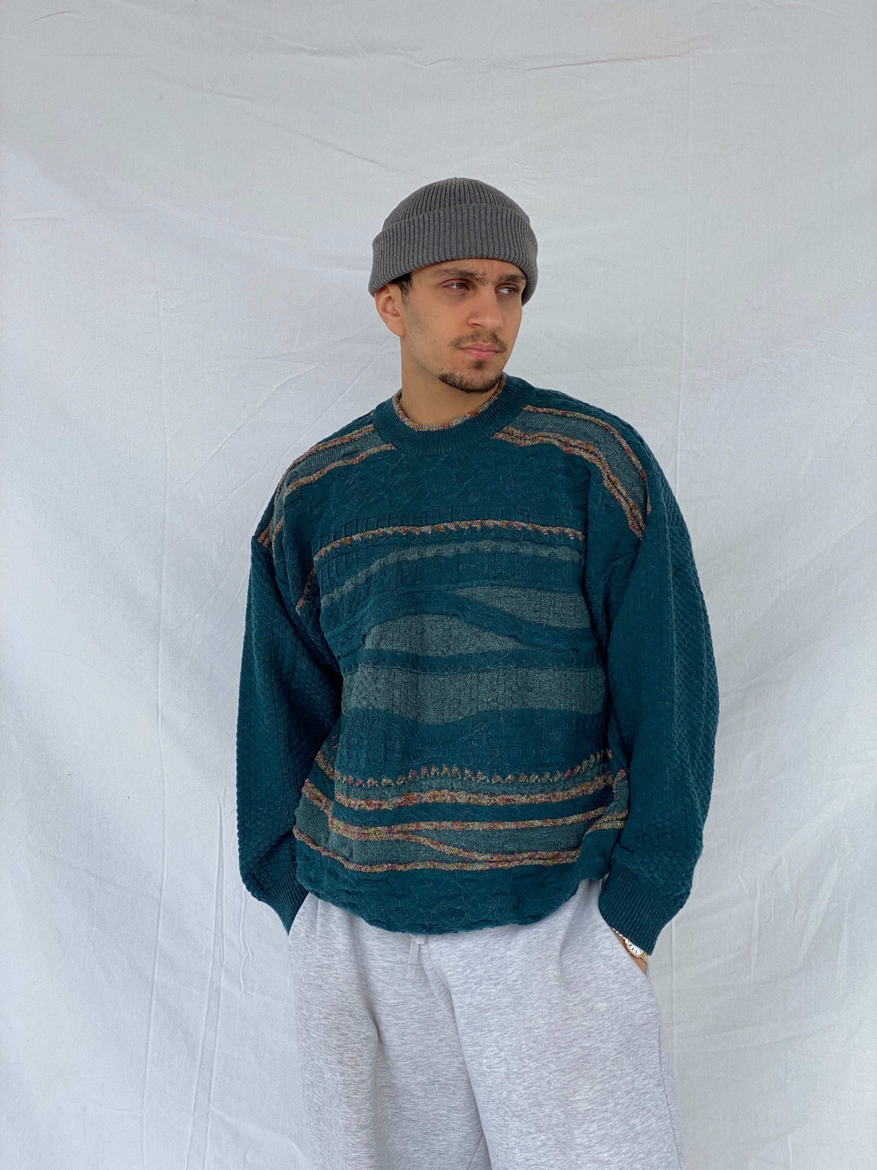 Vintage Orient Green Knitted Sweater - Size M/L - Balagan Vintage Sweater 80s, 90s, Abdullah, knitted sweater, vintage sweater