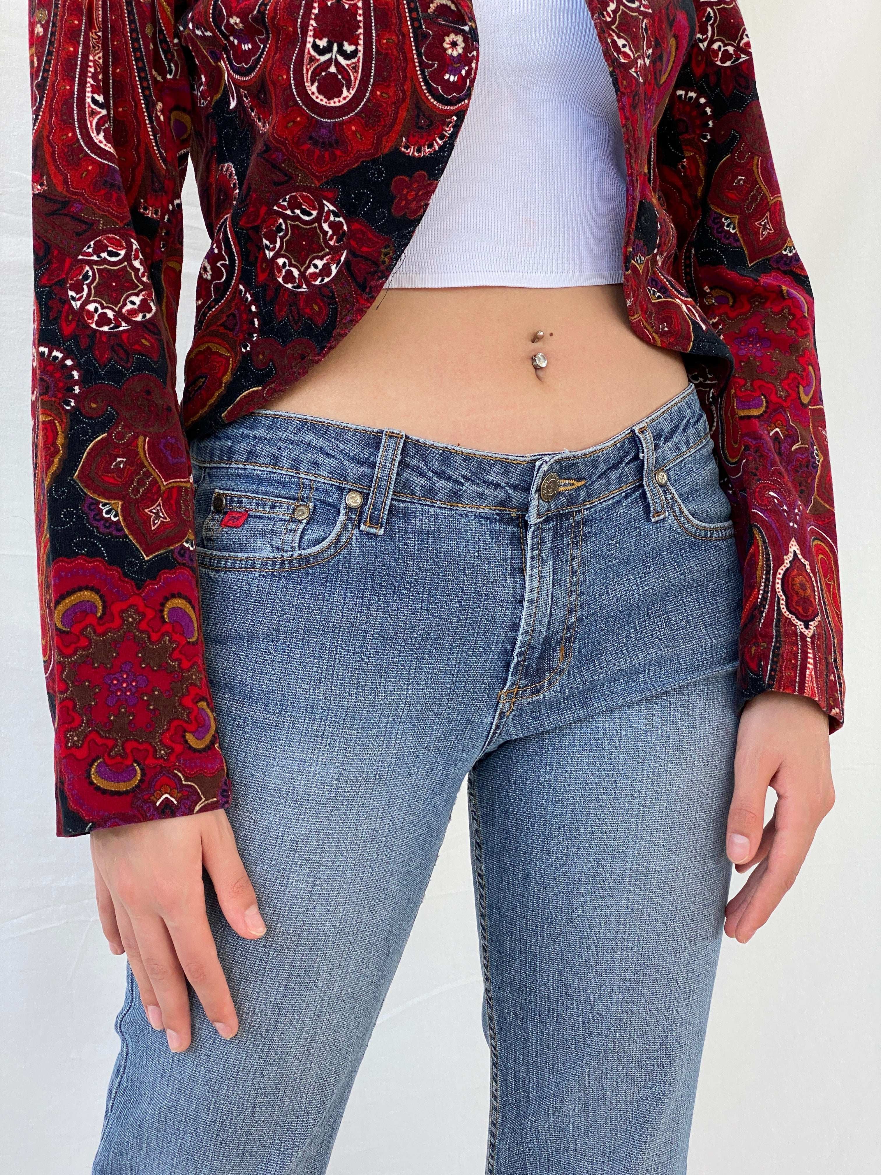 Vintage Steps Womenswear Paisley Print Red Blazer - S