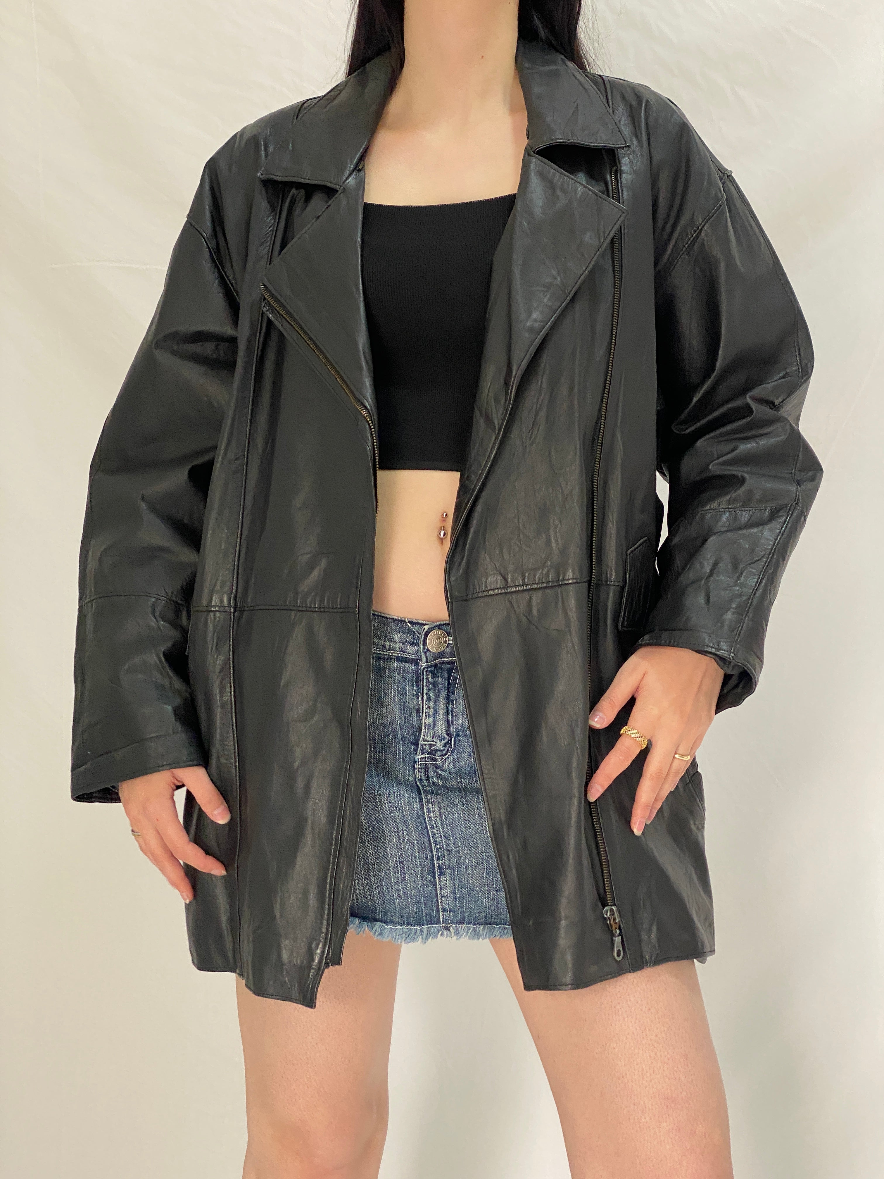 ジャケット・アウター vintage 90s D'URBAN leather half coat 81149445_093_m