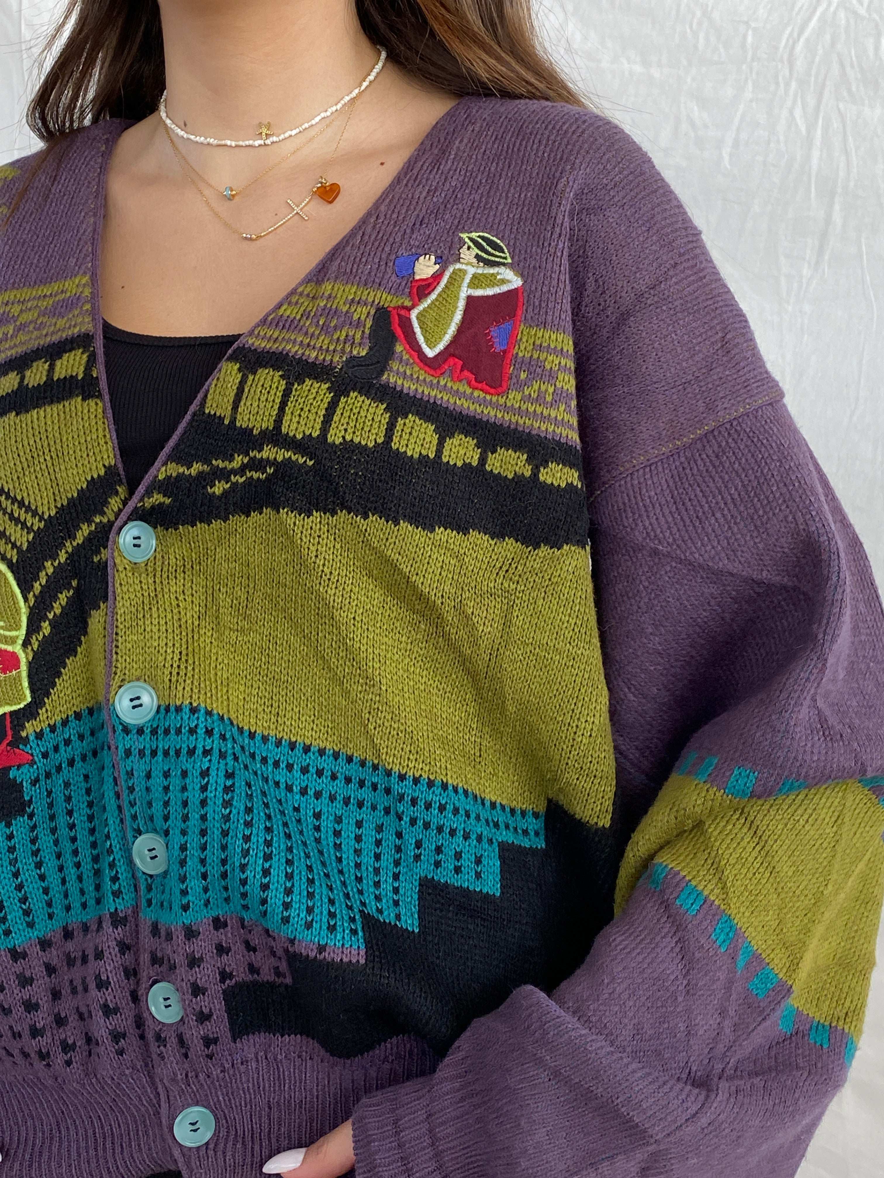 Cutest Vintage Button Up Knitted Cardigan - Balagan Vintage Cardigan 90s, Juana, knit, knitted, knitted cardigan, knitted sweater, NEW IN