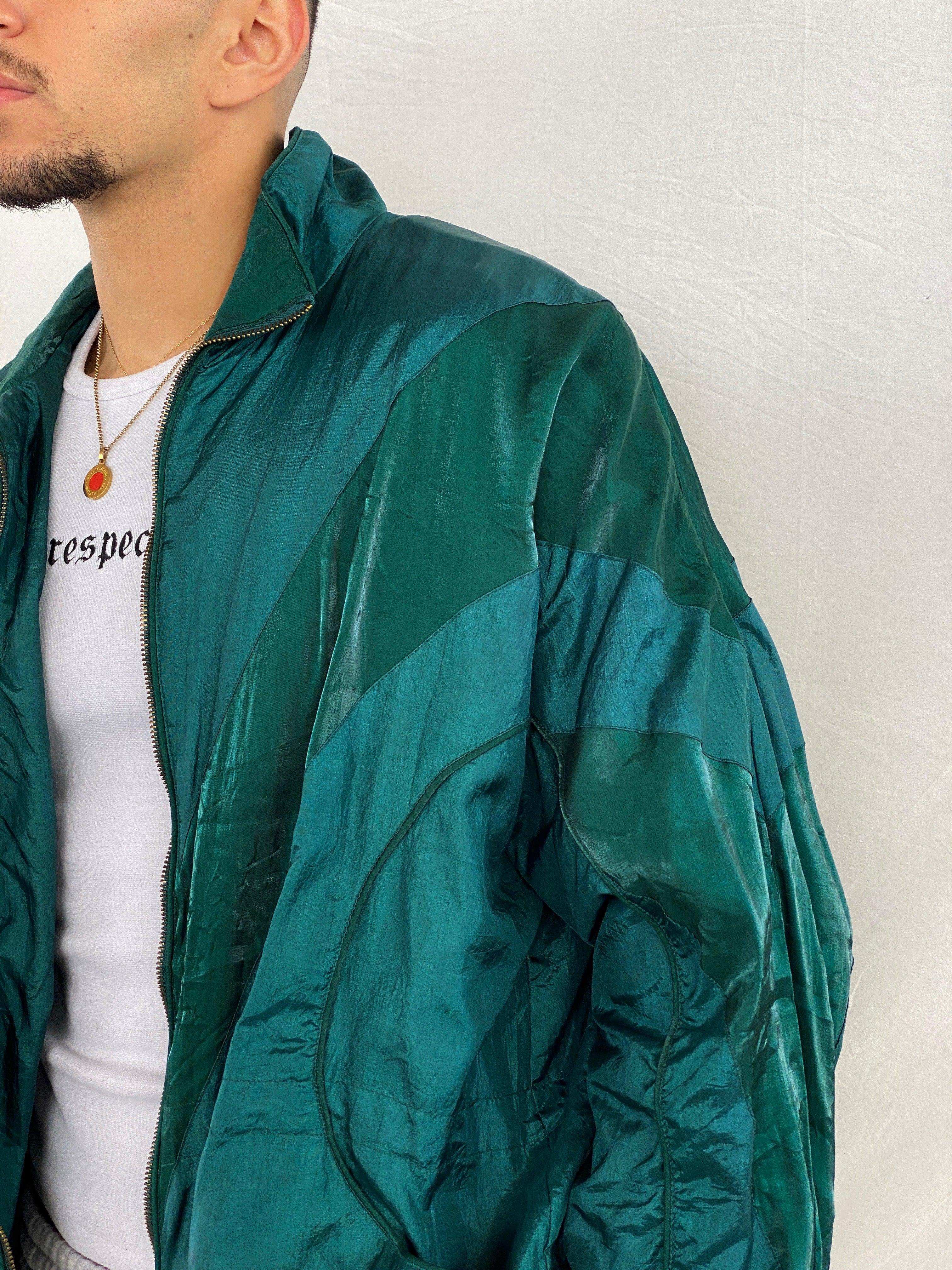 Vintage 80s/90s Active Fronter Green Windbreaker Jacket- Size Large