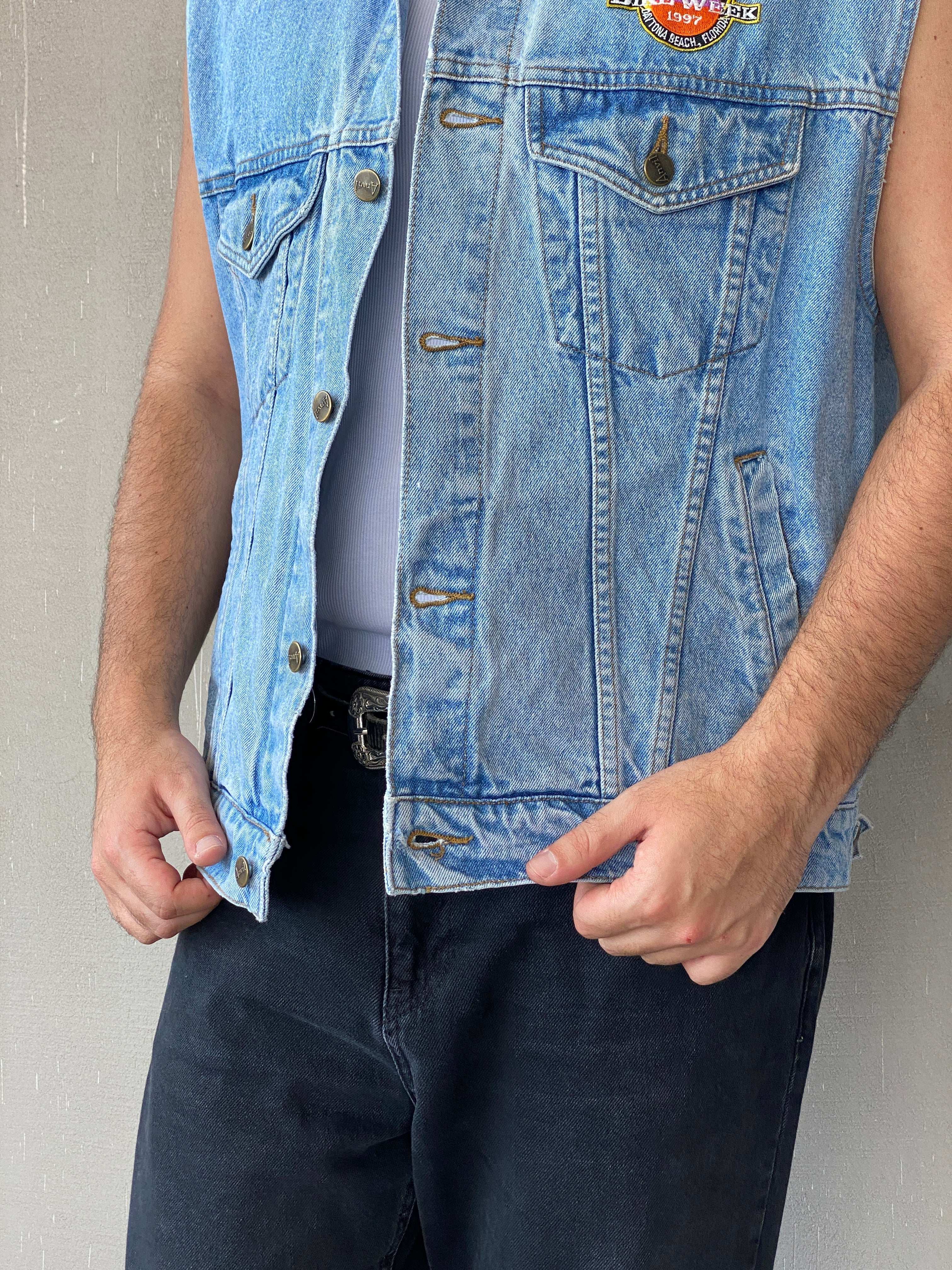 Vintage Feeling Anvil Oversized Denim Vest - 2XL - Balagan Vintage Denim Vest 90s, denim vest, Iyad, NEW IN