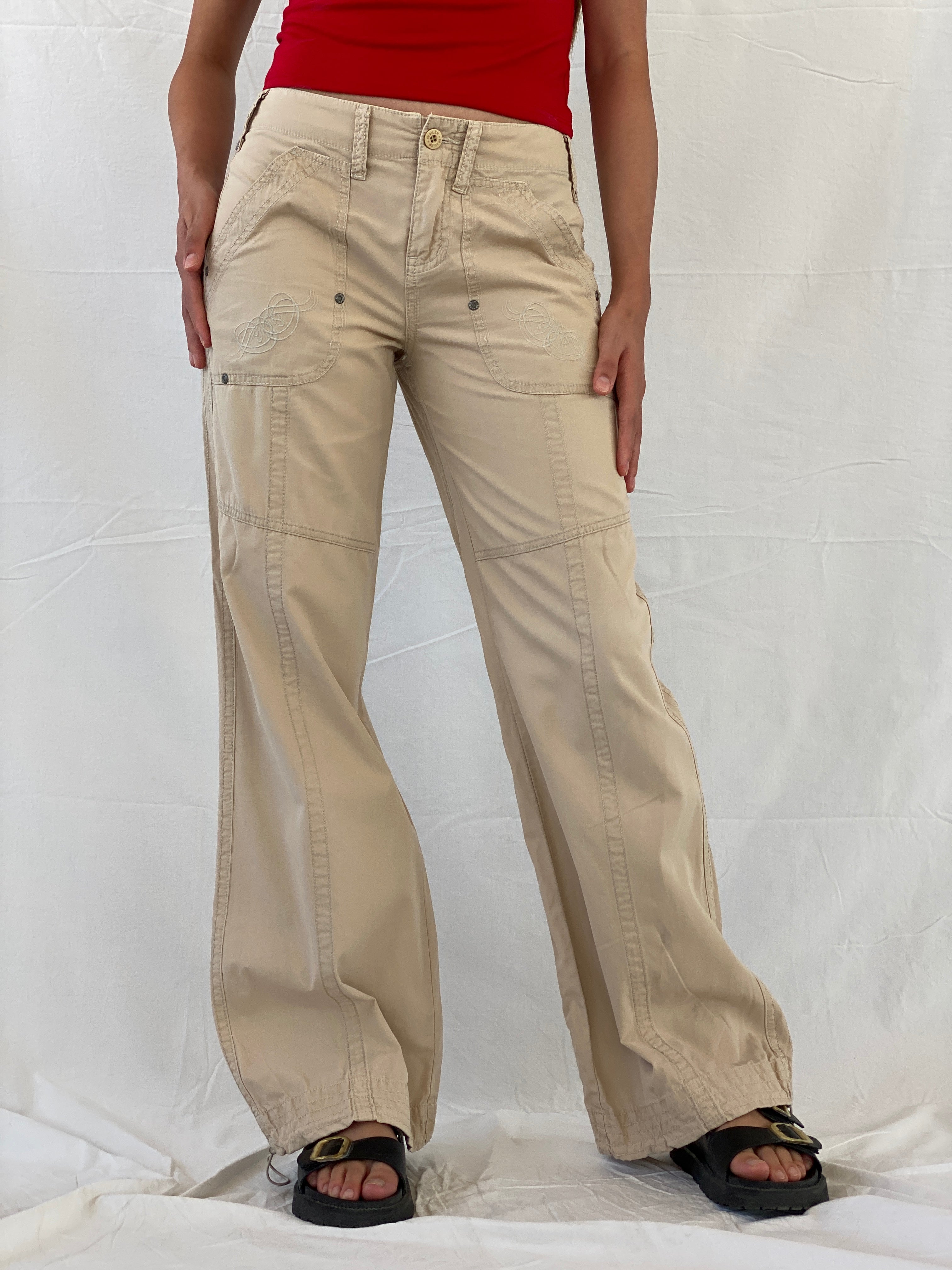 Y2K Trailer Jeans Beige Baggy Street Style Cargo Pants